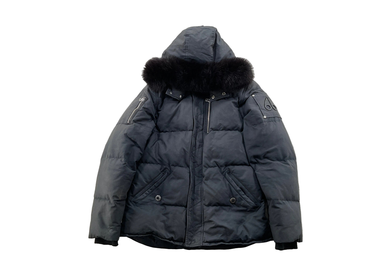 Moose Knuckles Navy Black Fur 3Q Parka Jacket