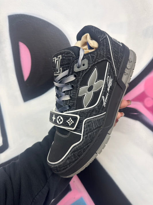 Louis Vuitton Denim Trainer Strap Black Sneaker