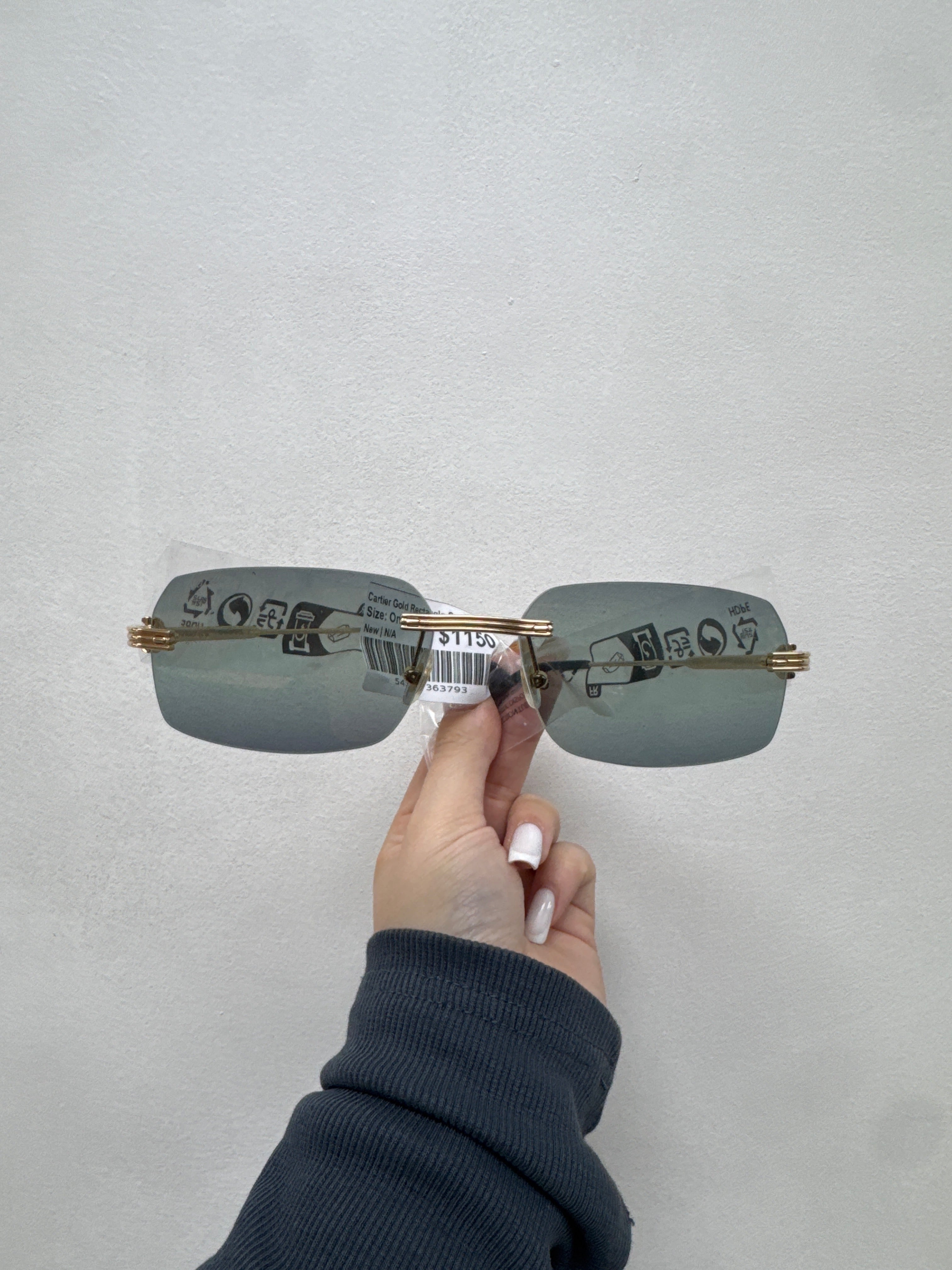 Cartier Gold Rectangle Sunglasses