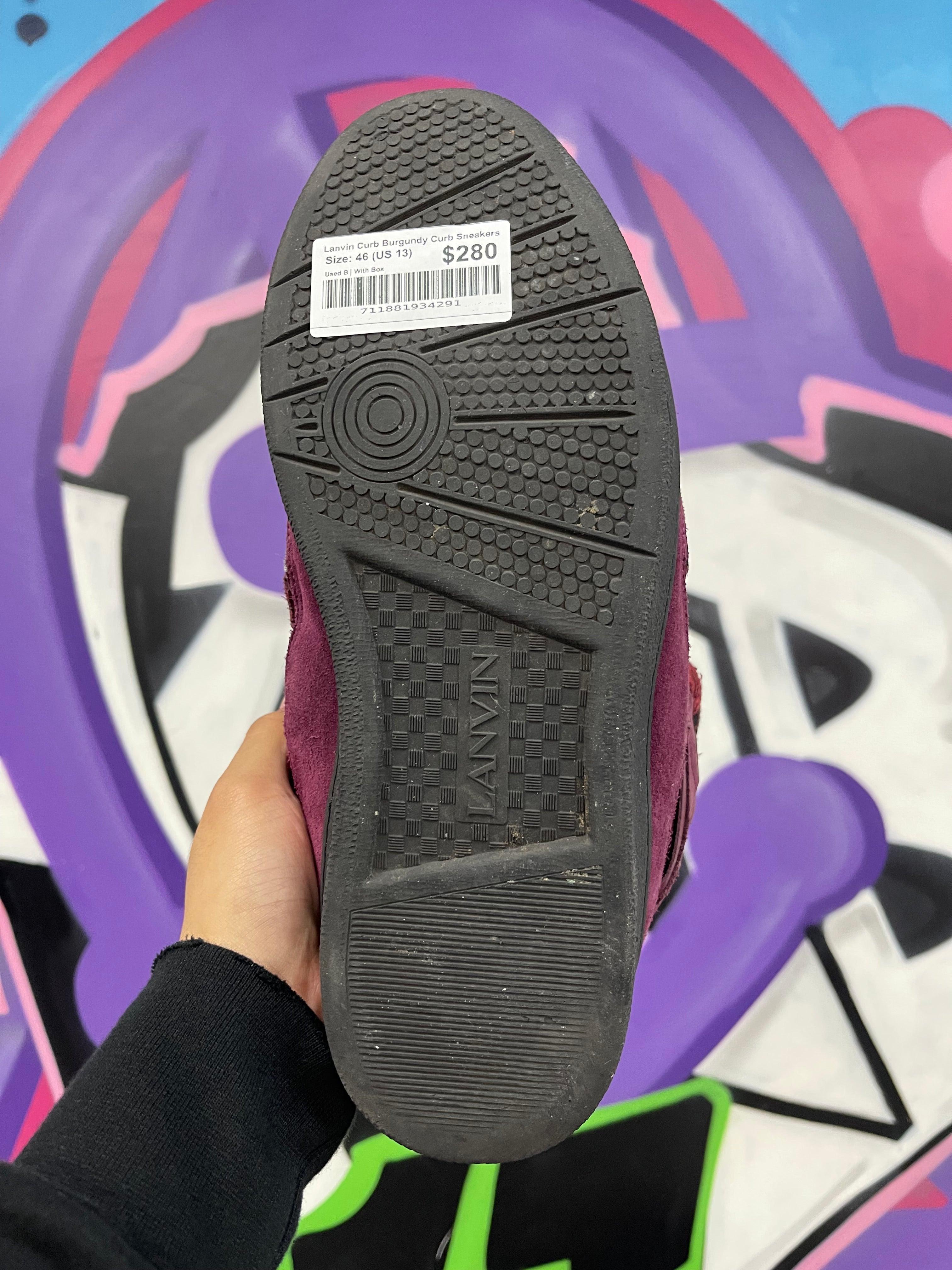 Lanvin Curb Burgundy Curb Sneakers