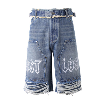 Lost Intricacy Blue Carpenter Jean Shorts