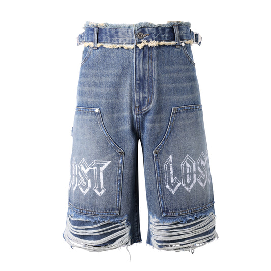 Lost Intricacy Blue Carpenter Jean Shorts