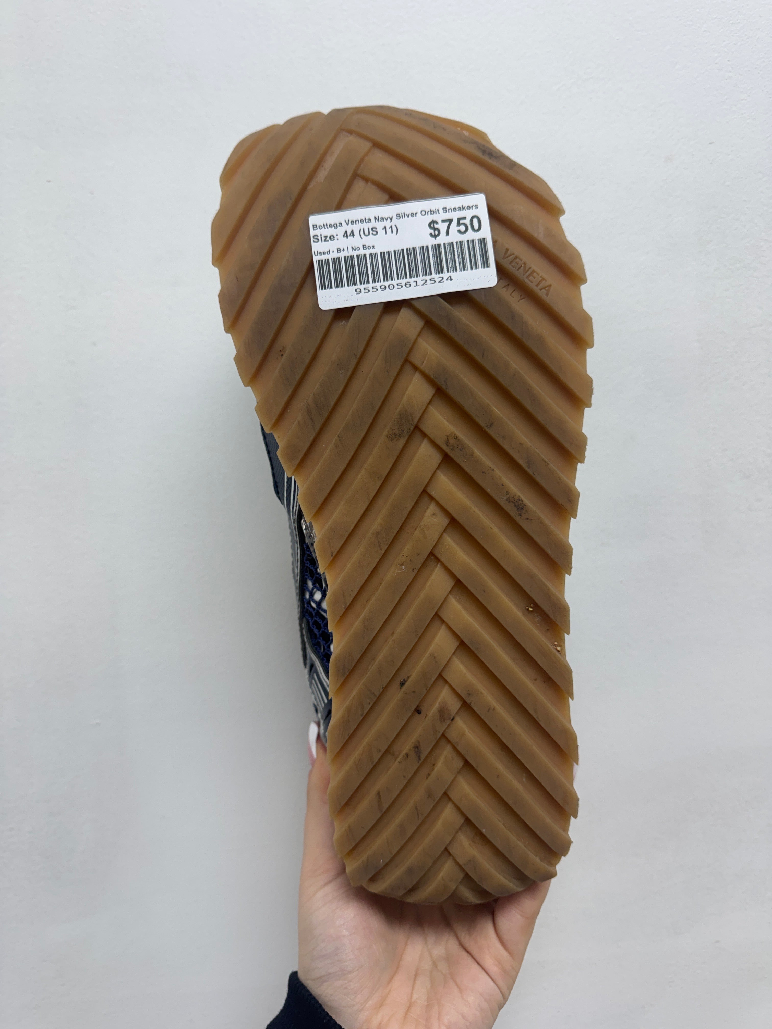 Bottega Veneta Navy Silver Orbit Sneakers