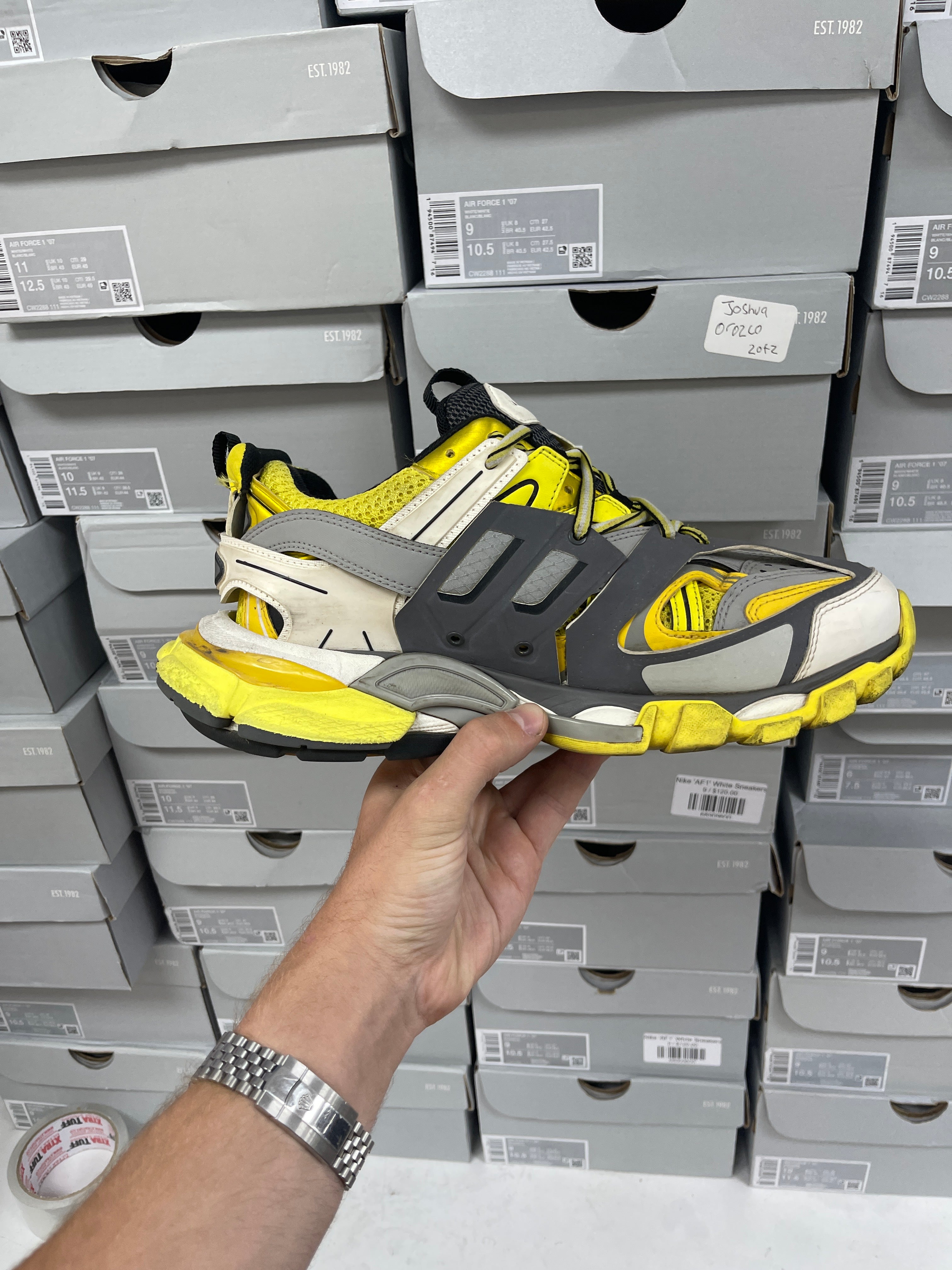 Balenciaga Yellow Grey Track Sneakers