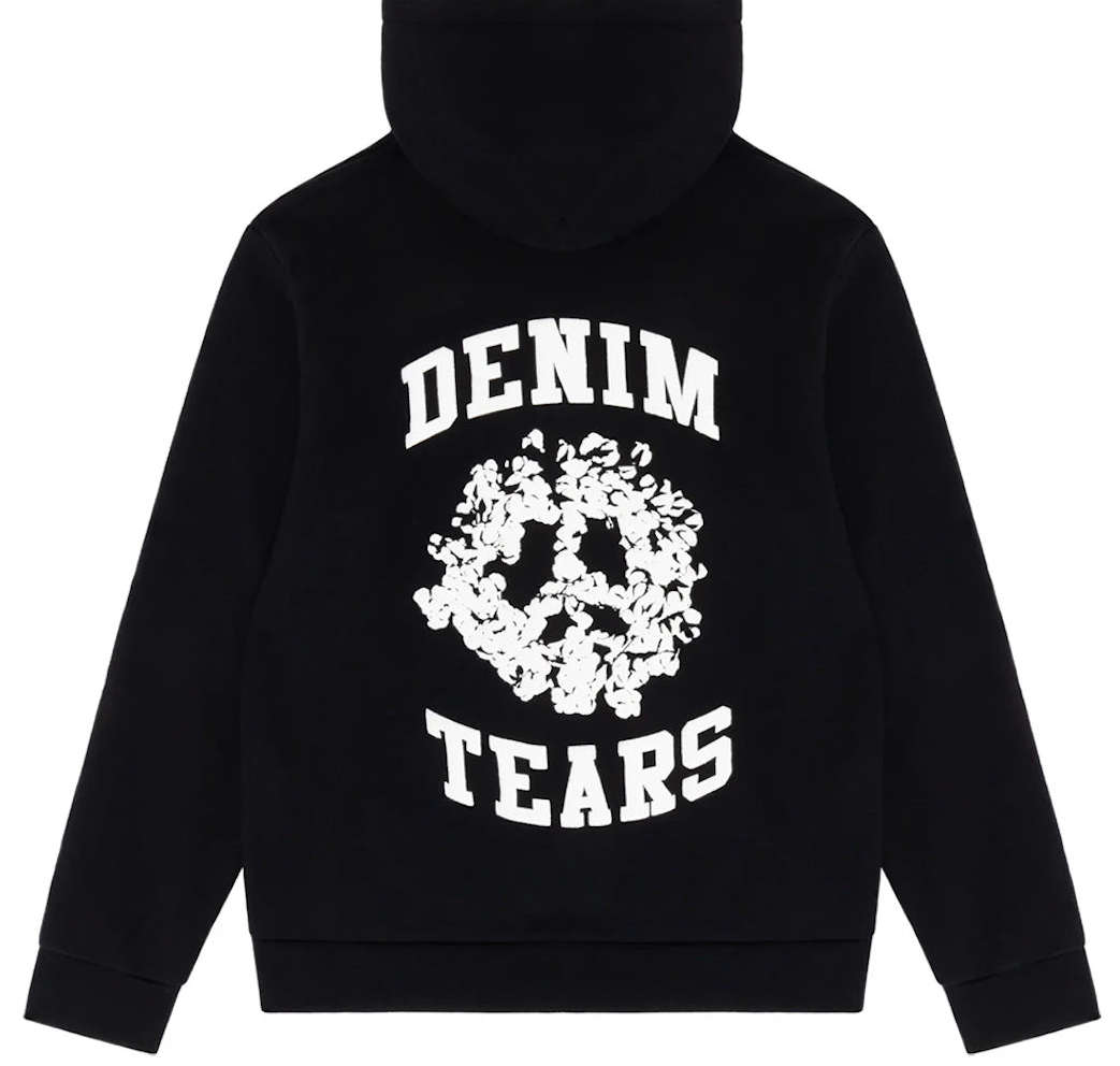 Denim Tears 'University' Black/White Zip Up Hoodie