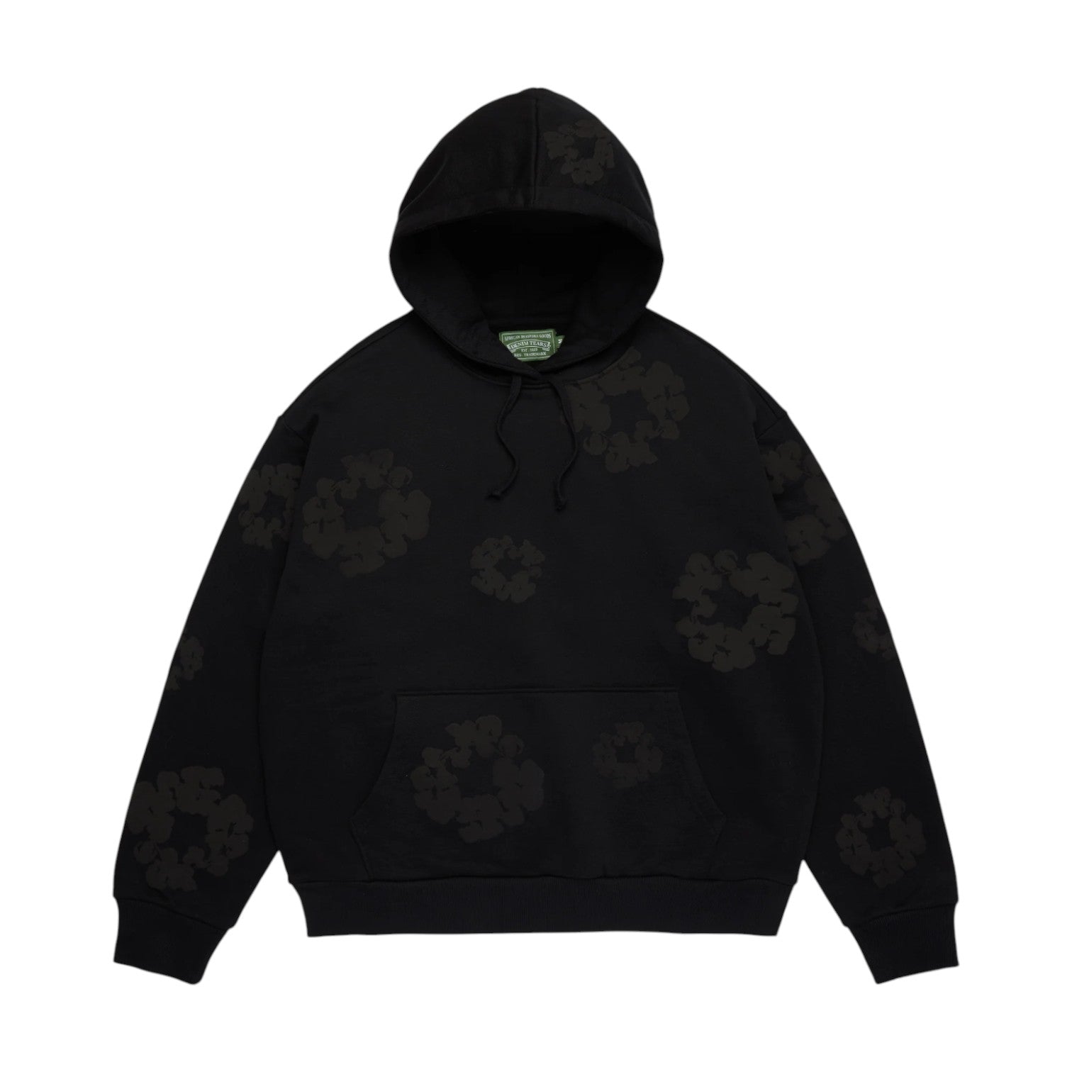 Denim Tears 'Wreath' Black Mono Hoodie