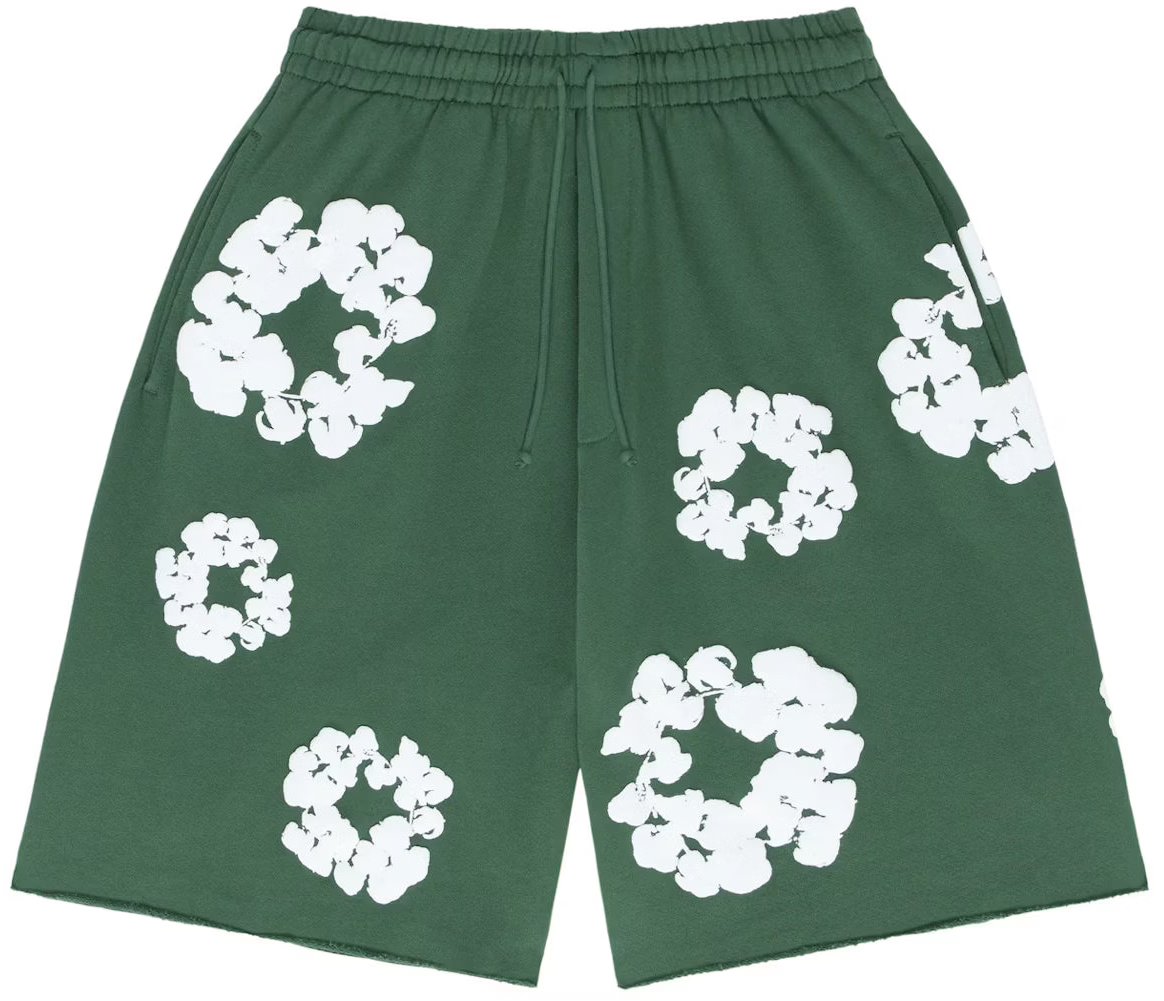 Denim Tears 'Cotton Wreath' Green/White Shorts