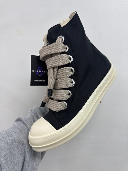 Rick Owens DRKSHDWS Jumbo Lace High Top Black Milk