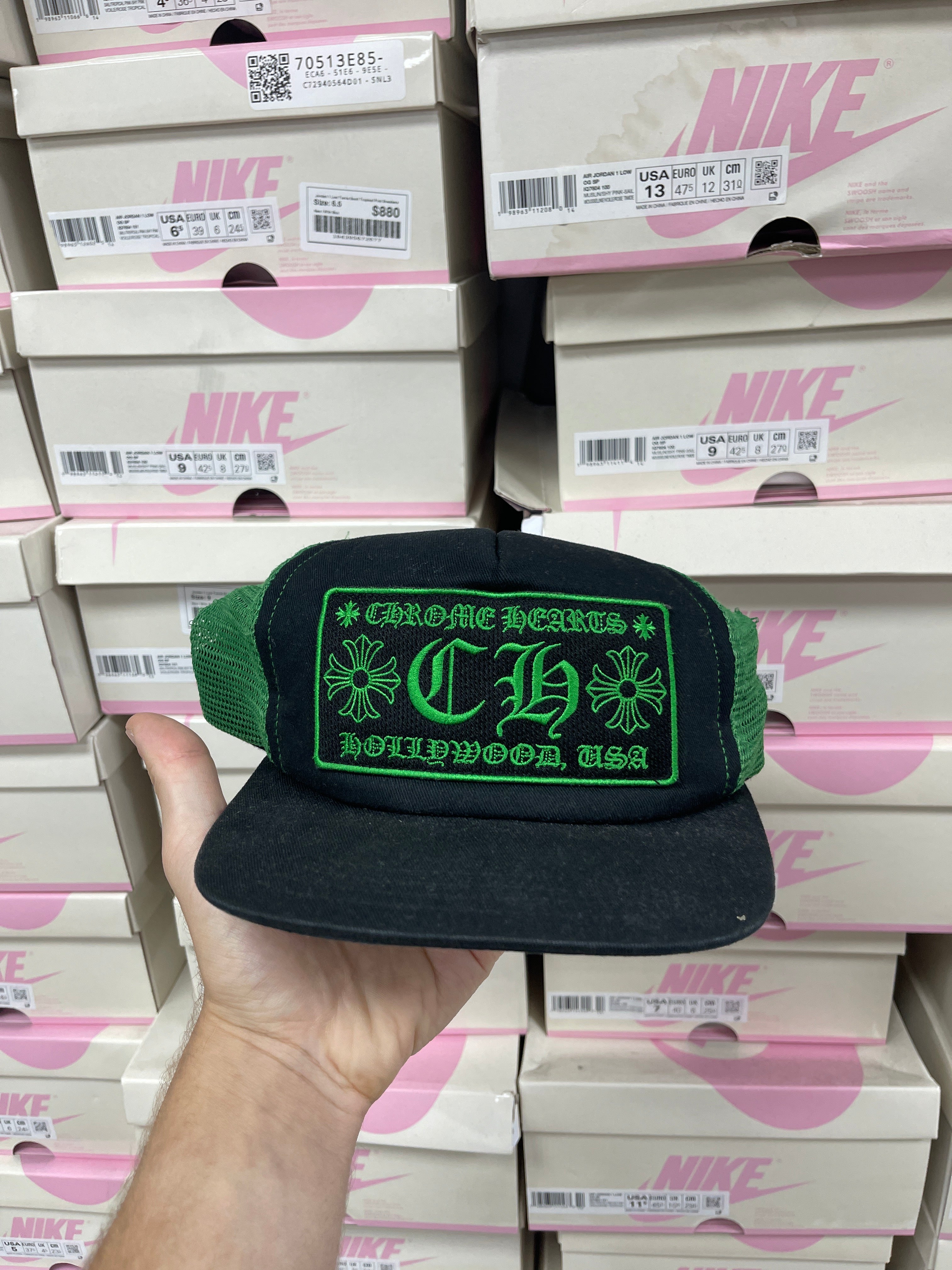 Chrome Hearts Black Green CH Hat
