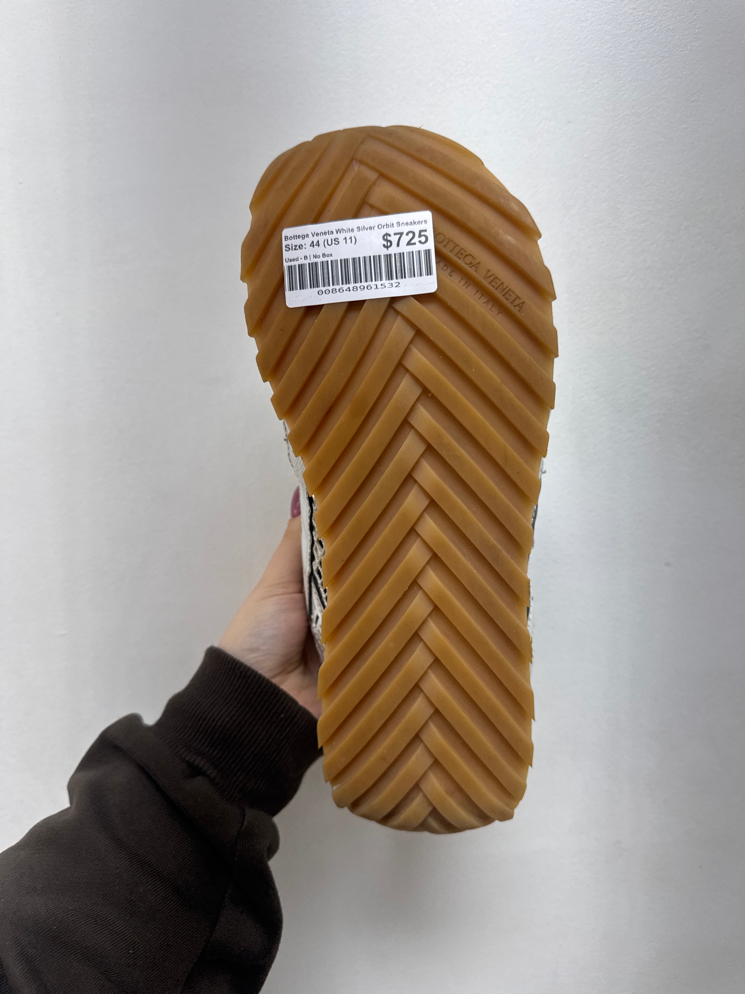 Bottega Veneta White Silver Orbit Sneakers