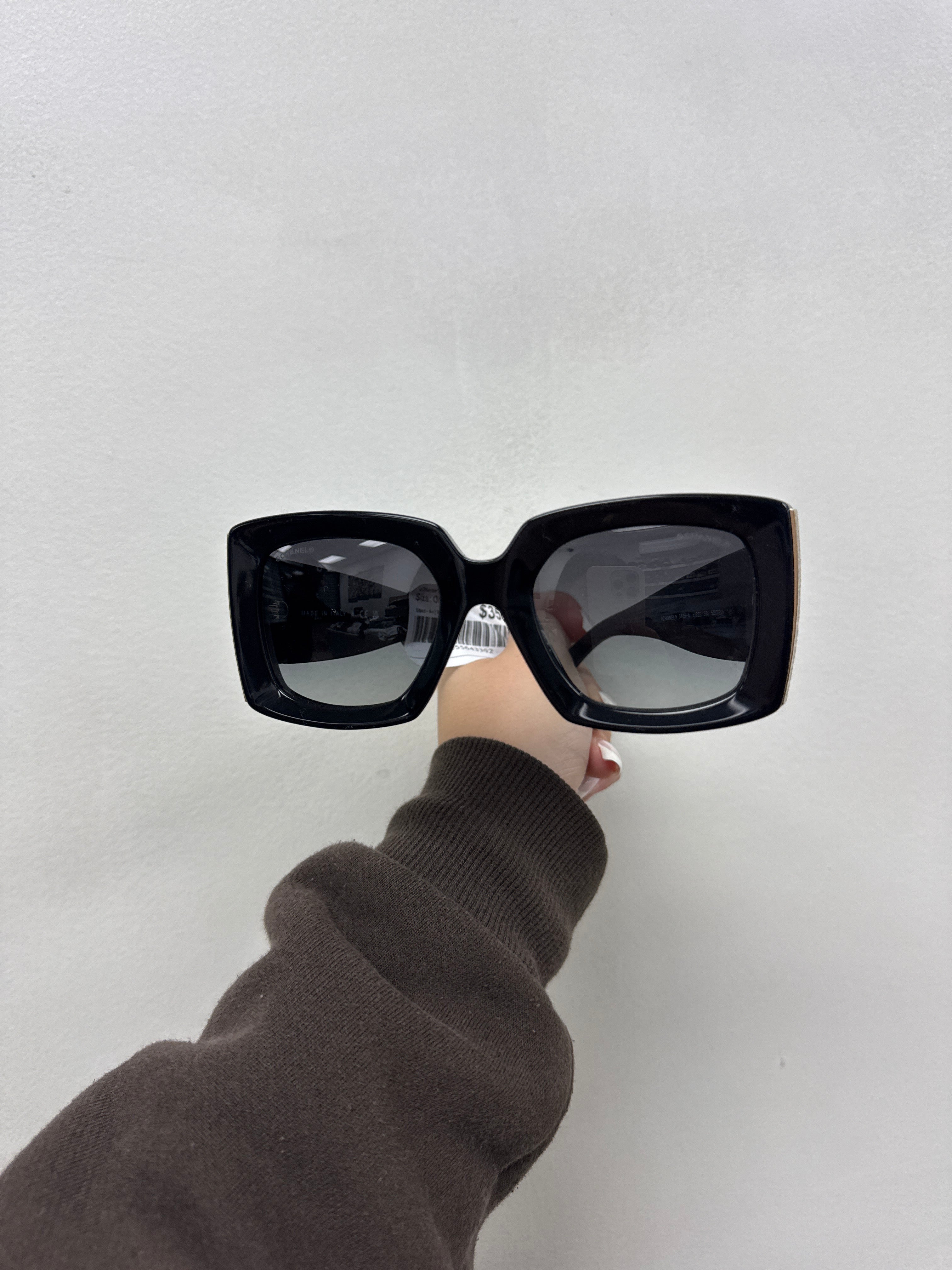 Chanel Black Rectangle Sunglasses