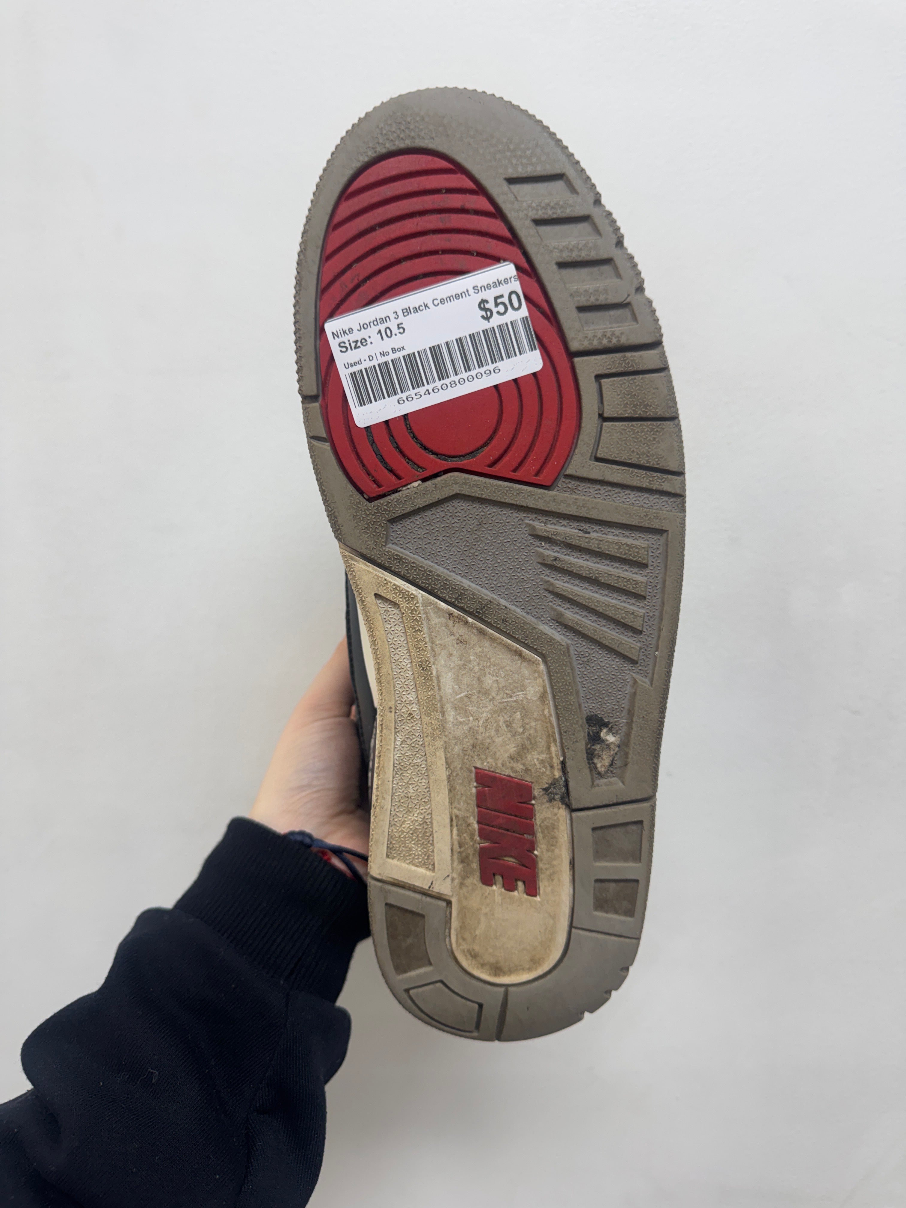 Nike Jordan 3 Black Cement Sneakers
