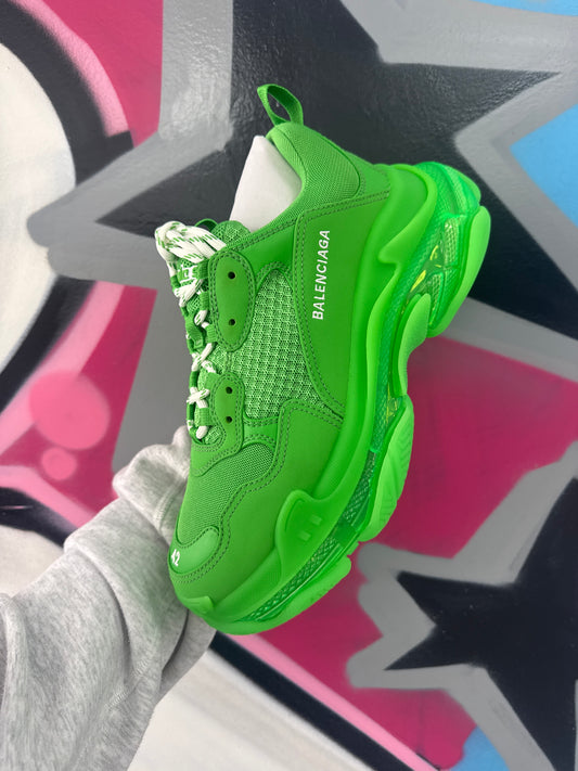 Balenciaga Triple S Green Sneaker  New With Box