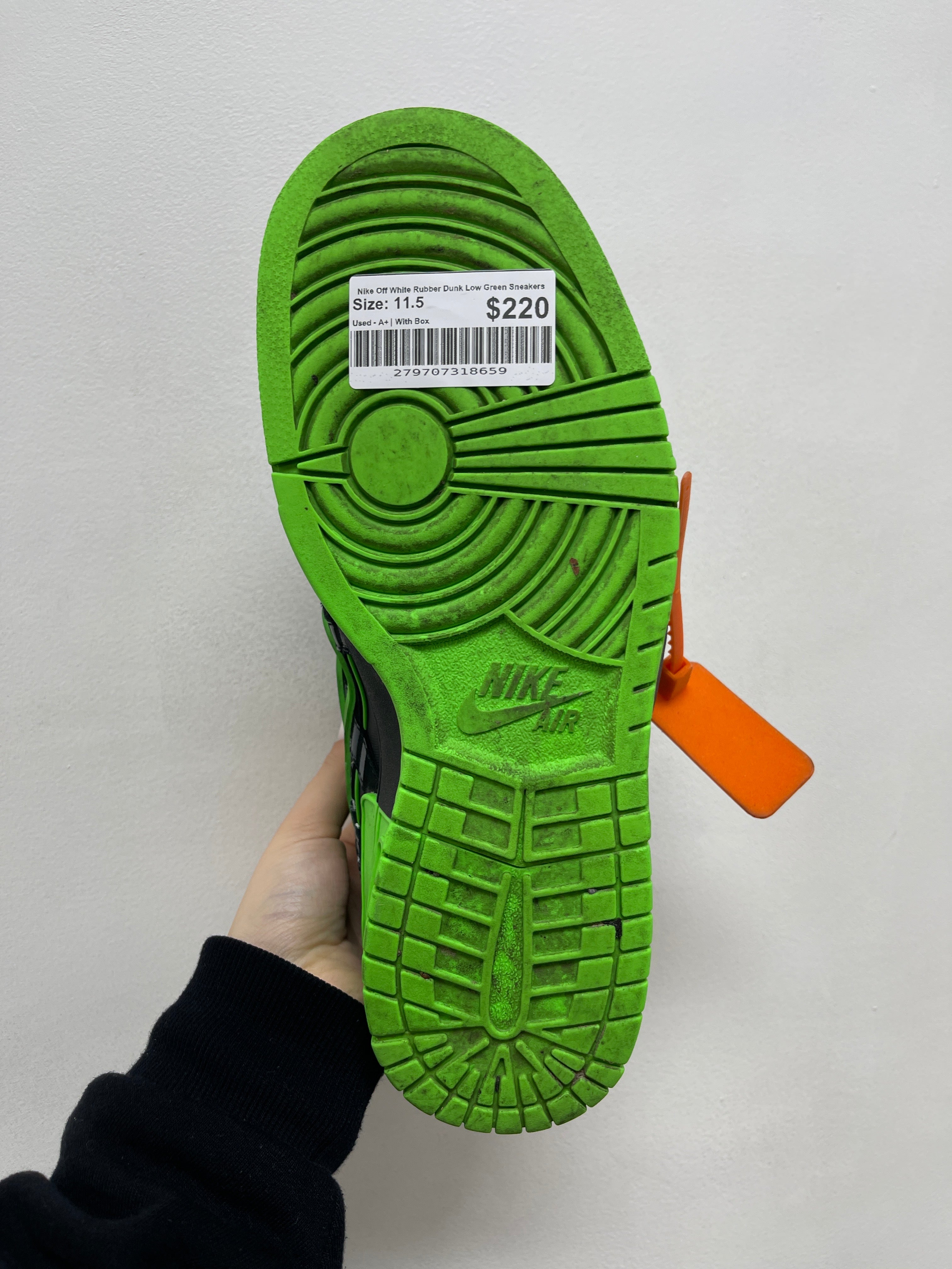 Nike Off White Rubber Dunk Low Green Sneakers