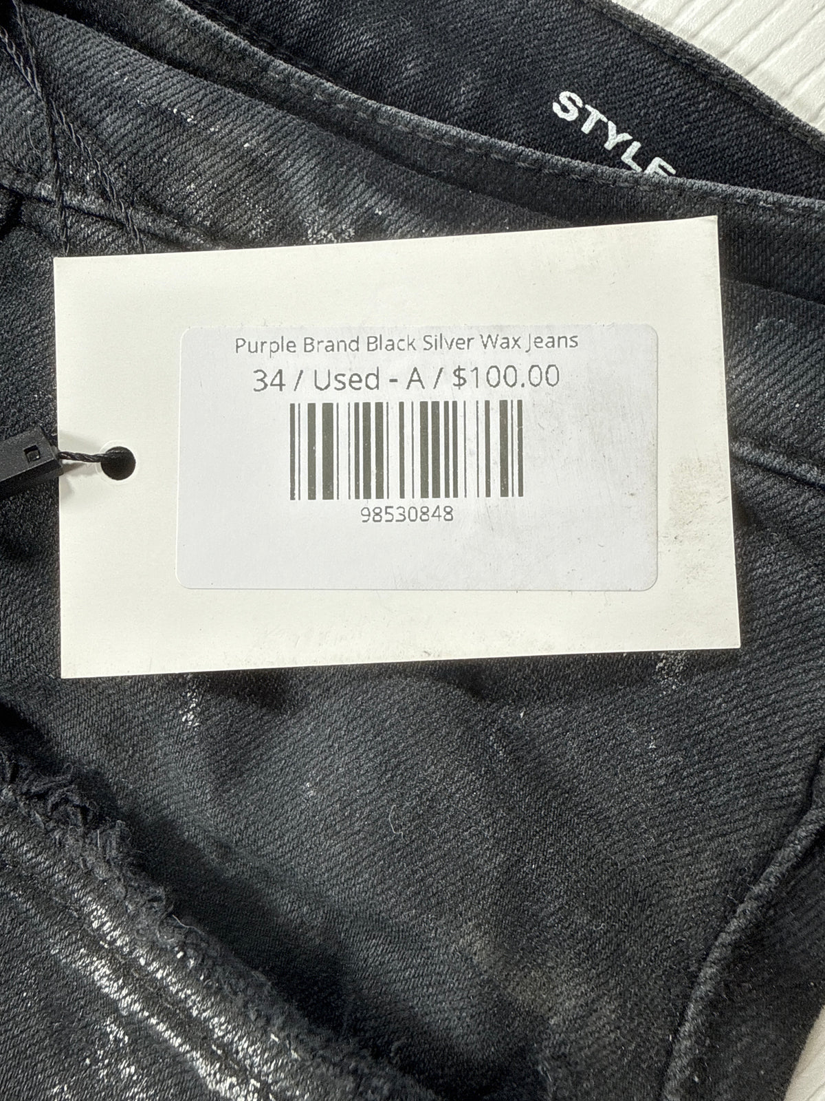 Purple Brand Black Silver Wax Jeans