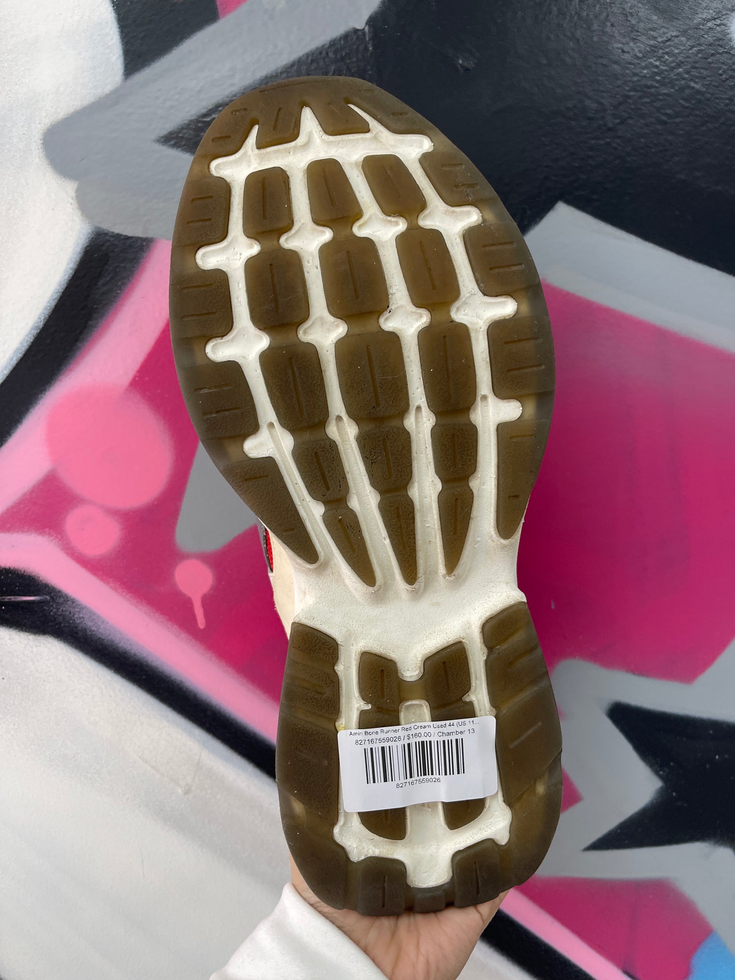 Amiri Bone Runner Red Cream Used 44 (US 11) No Box