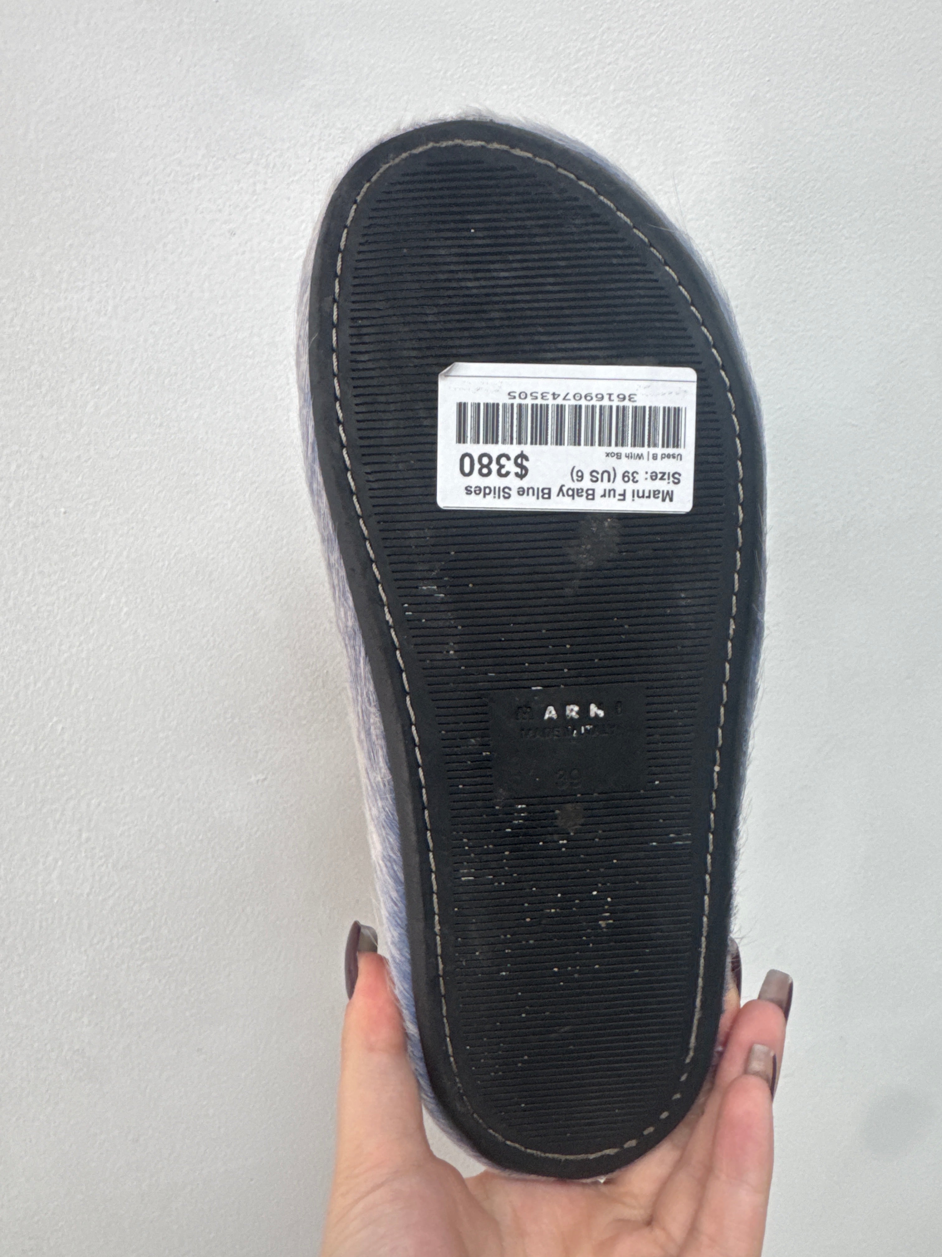 Marni Fur Baby Blue Slides