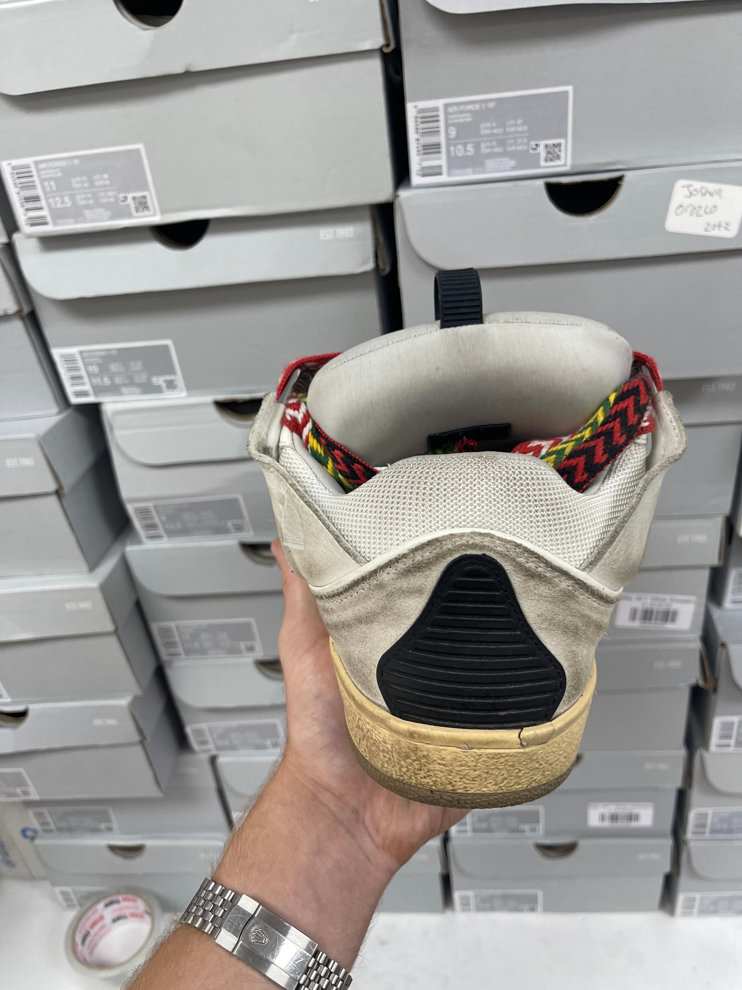 Lanvin Cream Rasta Curb Sneakers