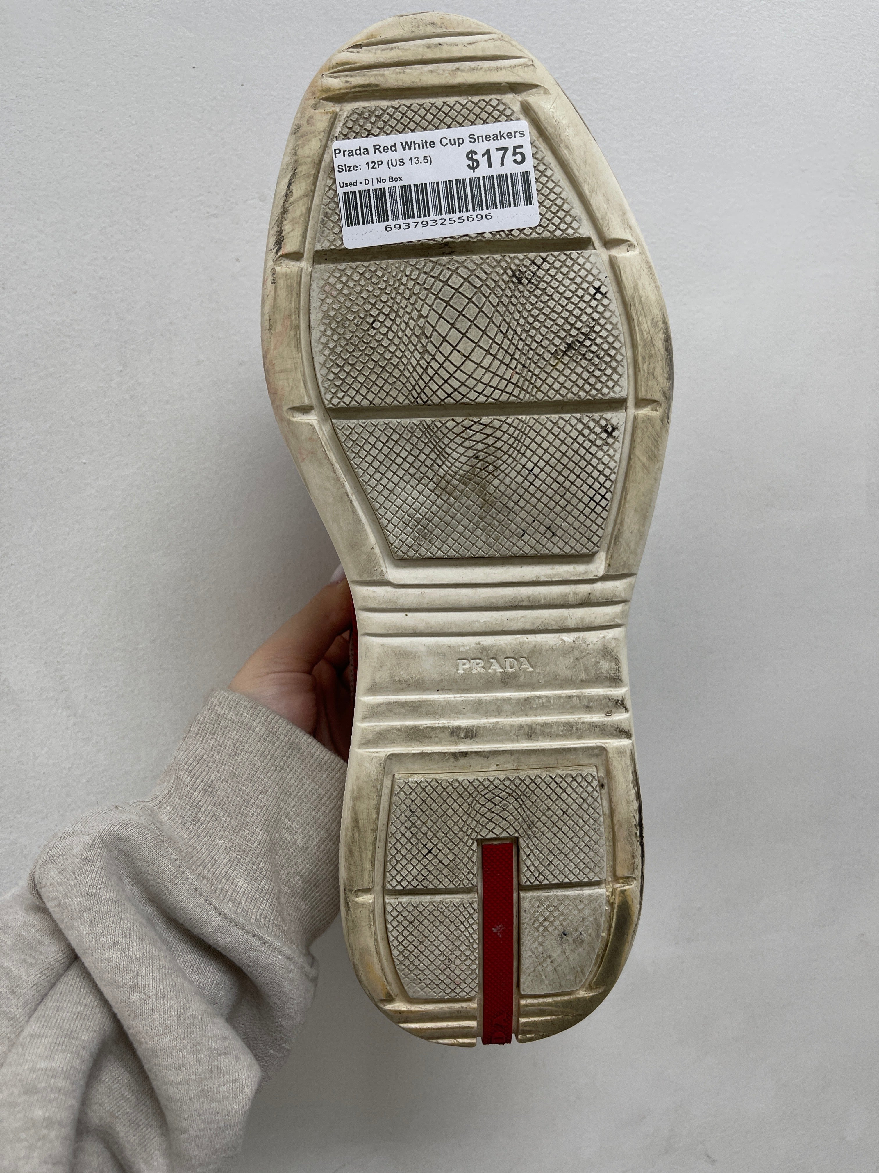 Prada Red White Cup Sneakers