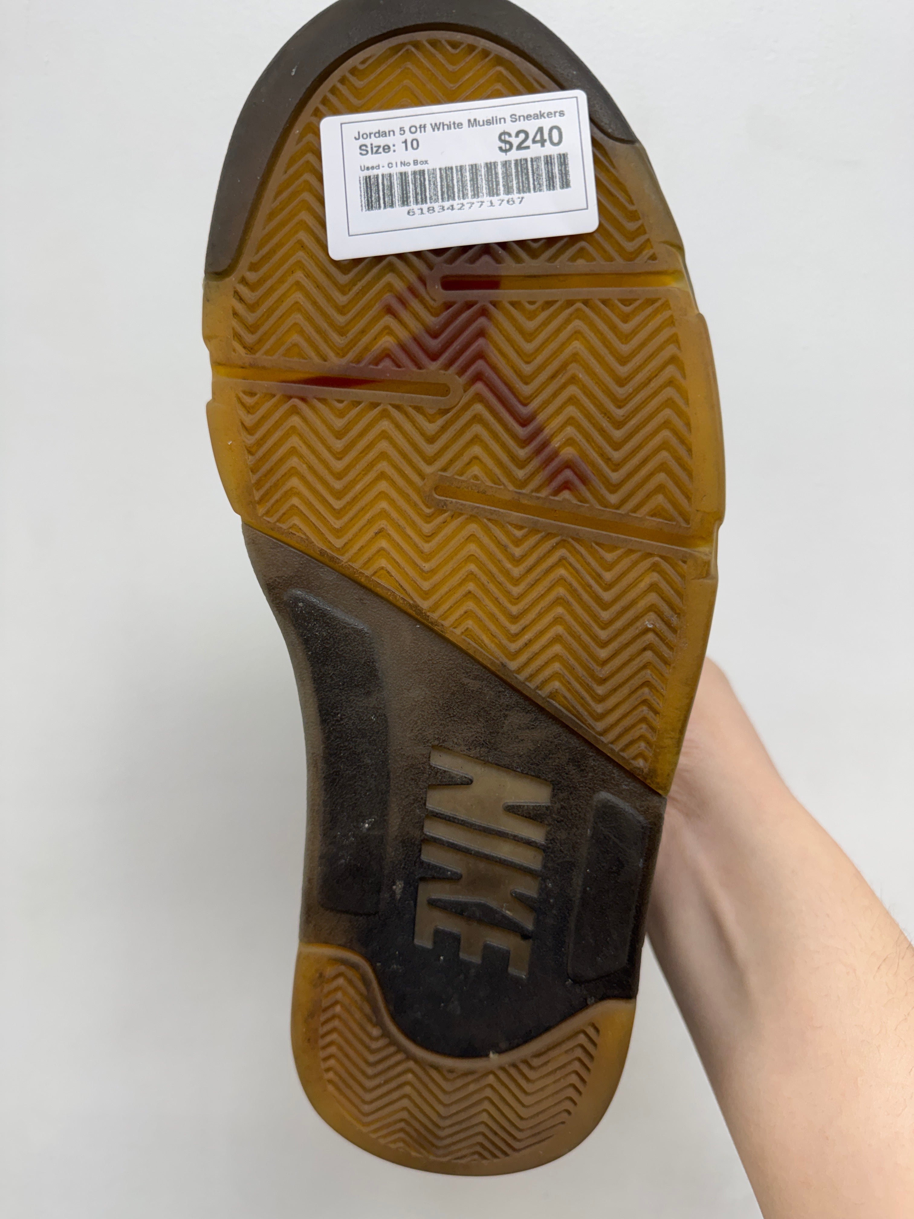 Jordan 5 Off White Muslin Sneakers