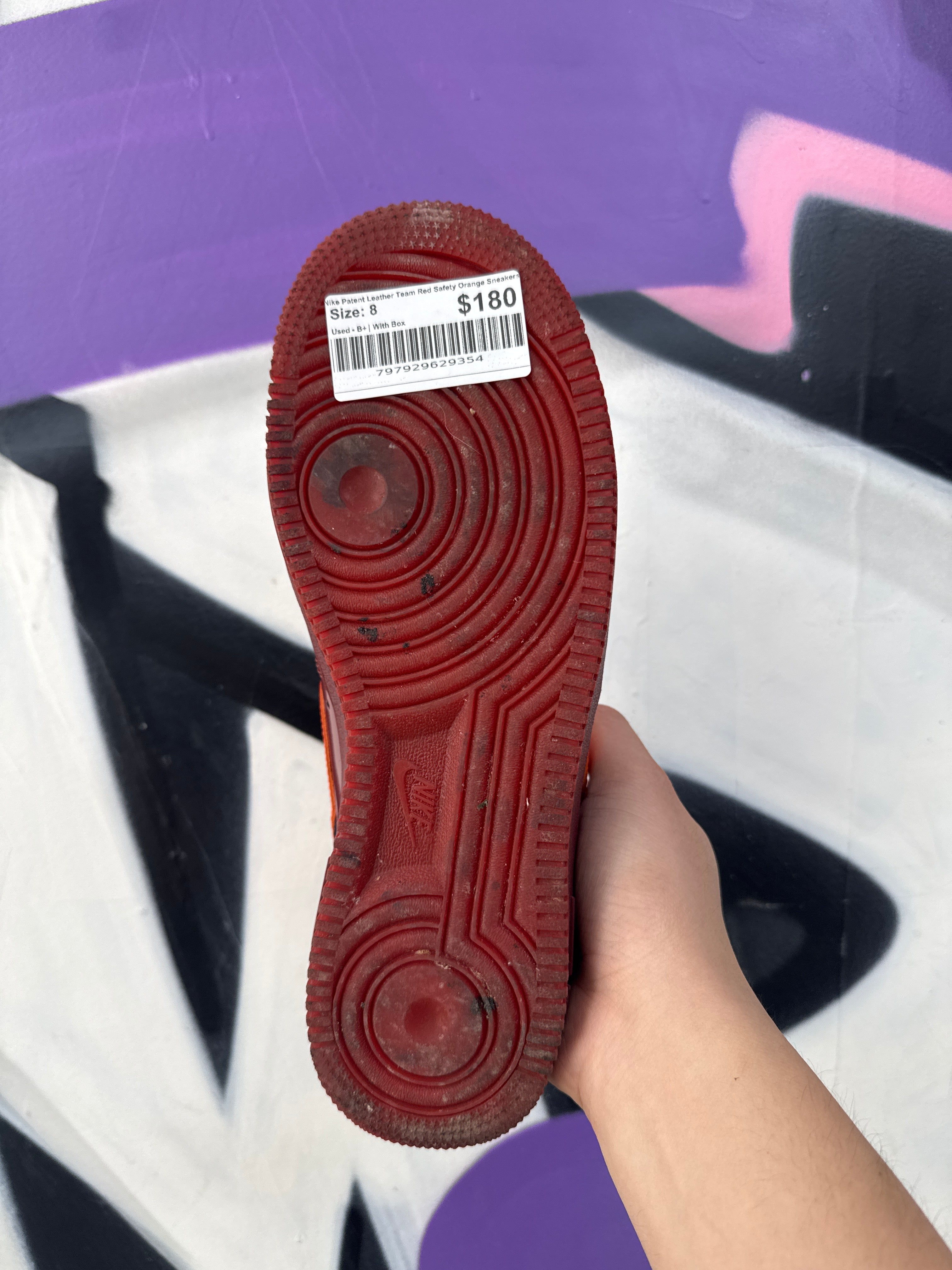 Nike Patent Leather Team Red Safety Orange Sneakers