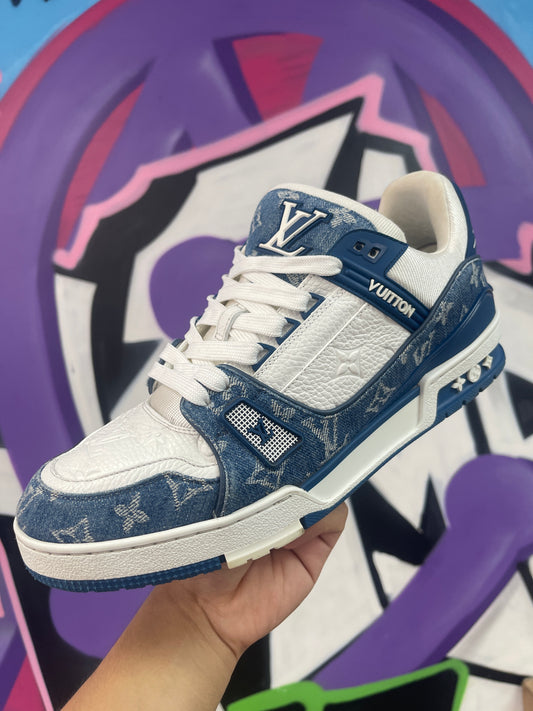 LV Blue White Denim Trainer Used US 11 N/A