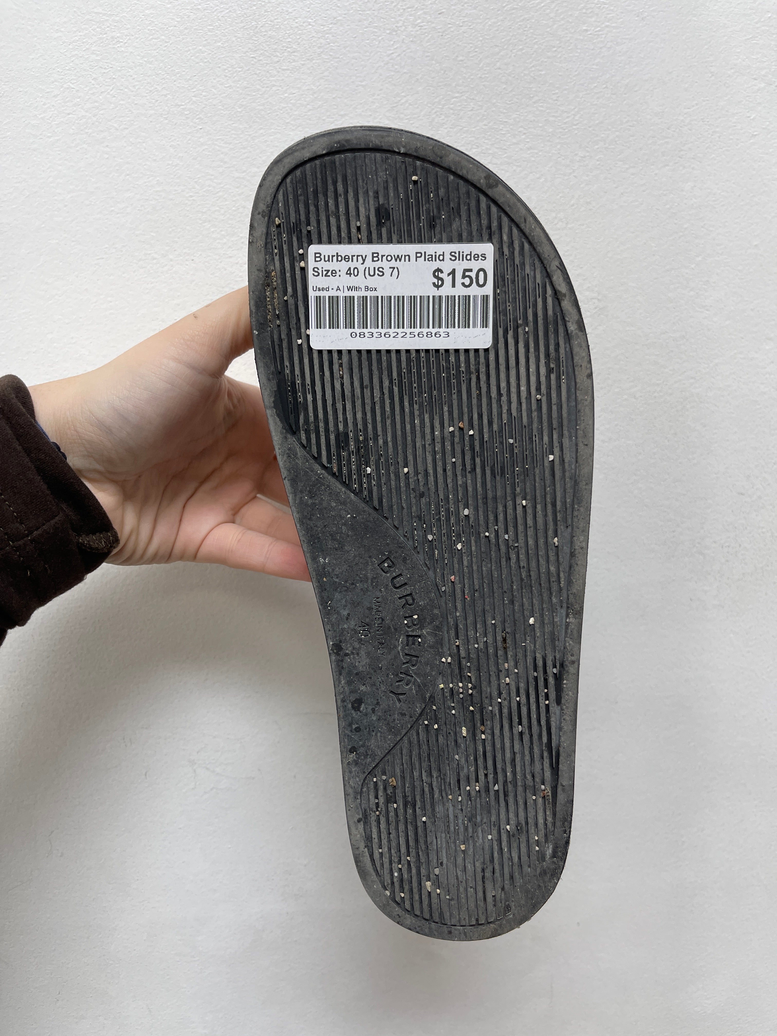 Burberry Brown Plaid Slides