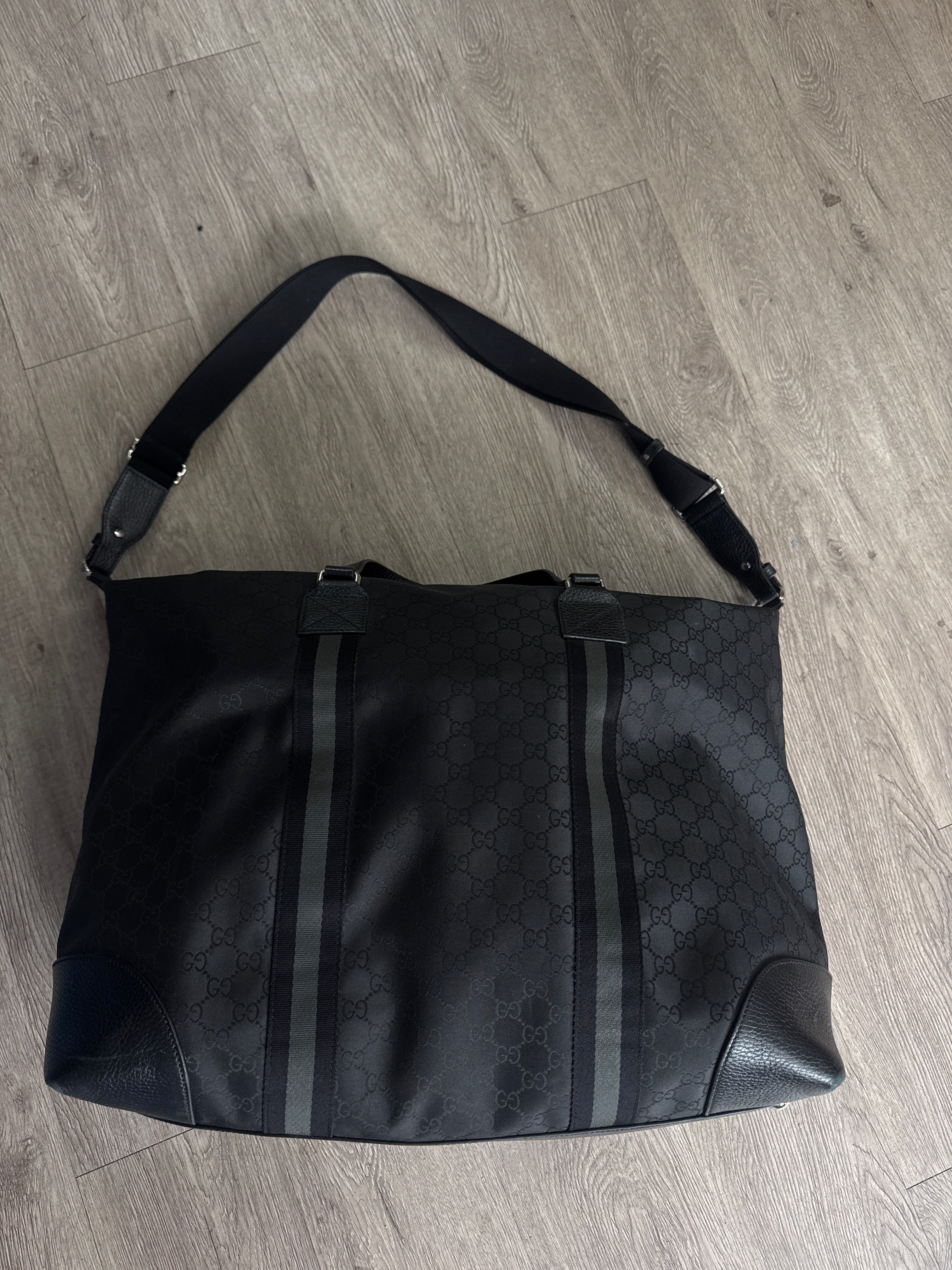 Gucci Black Monogram Duffle Bag