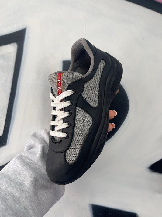 Prada Cup Black Grey Rubber Used 37 (US 5) With Box