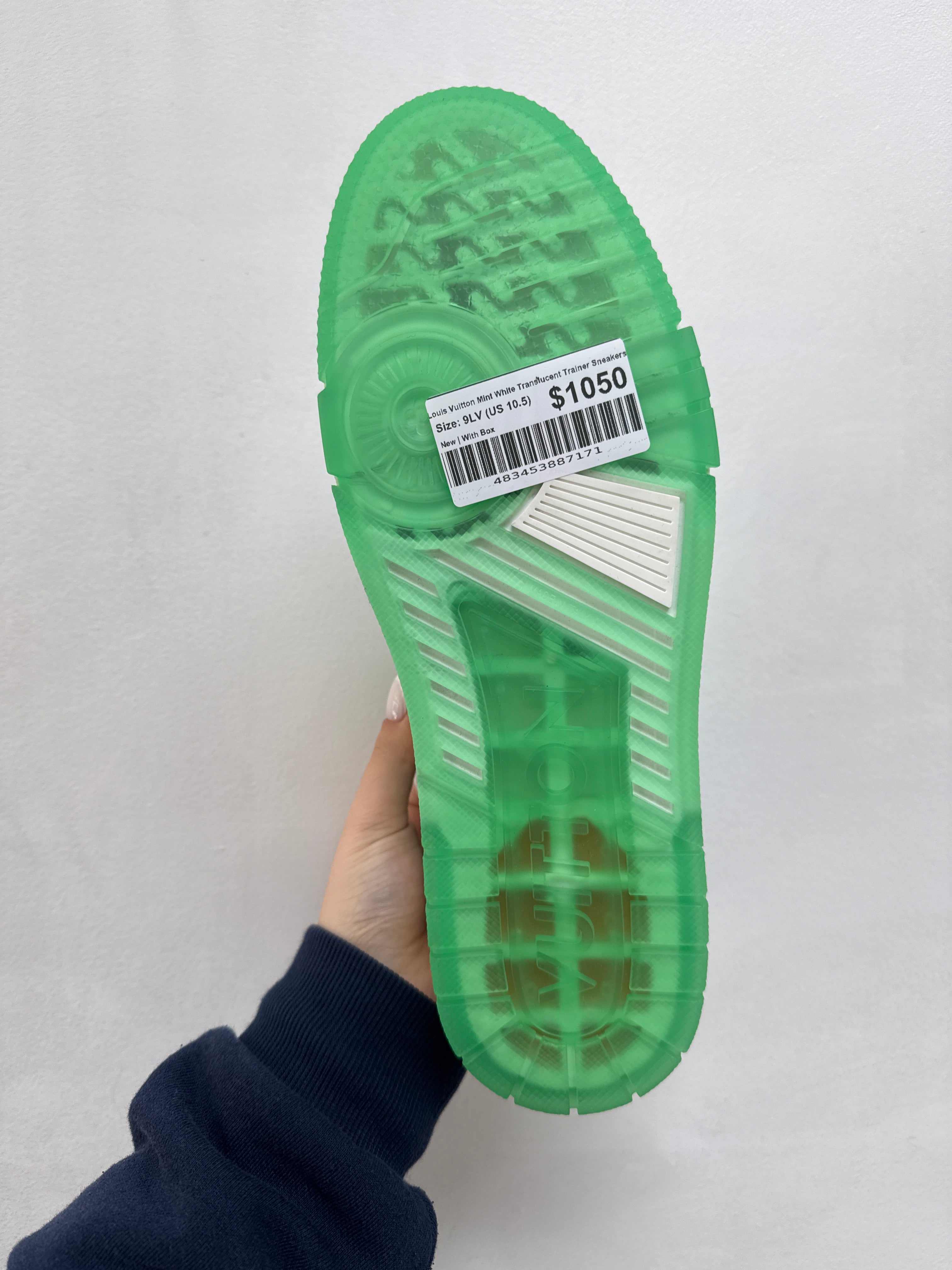 Louis Vuitton Mint White Translucent Trainer Sneakers