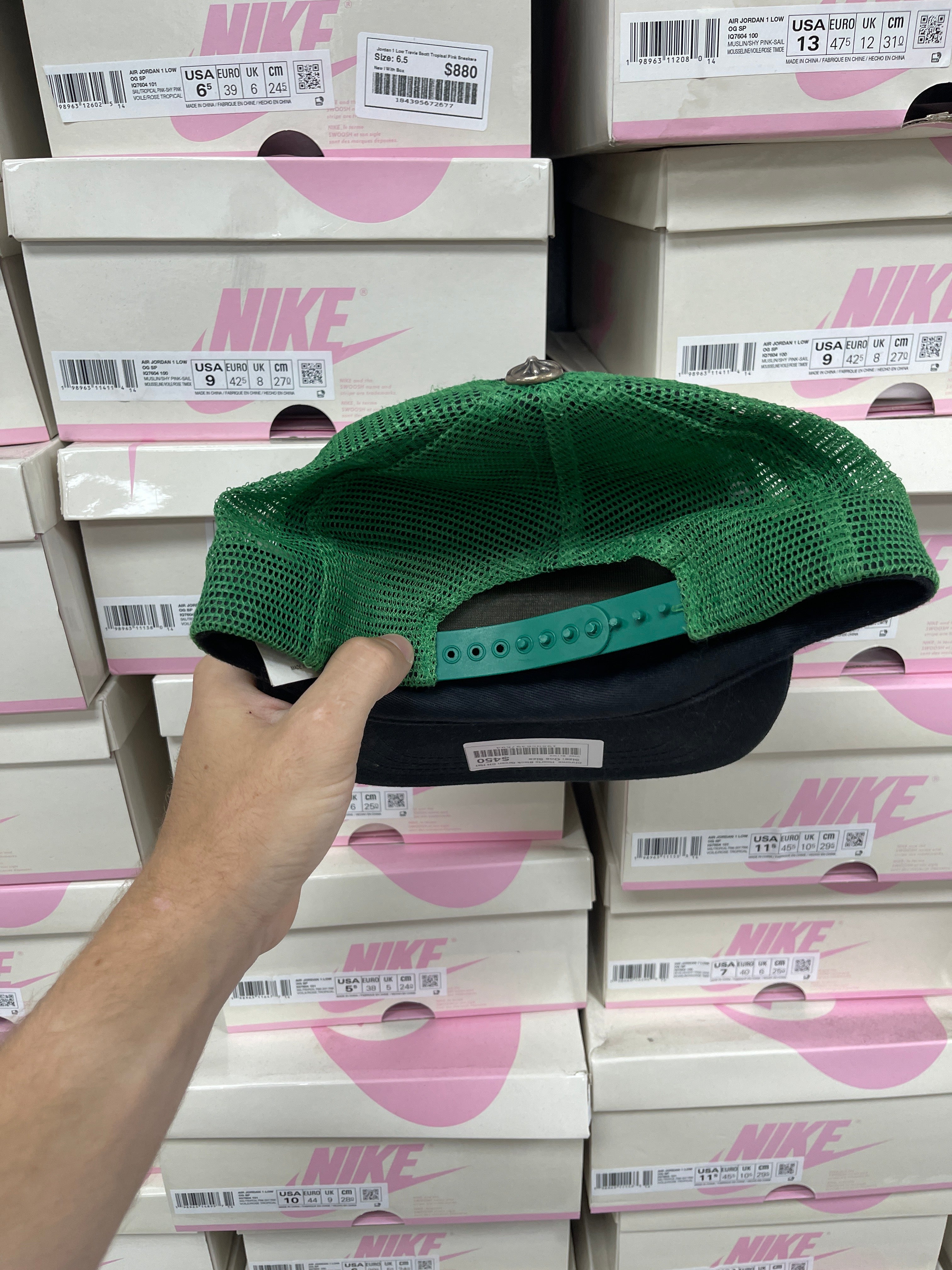 Chrome Hearts Black Green CH Hat