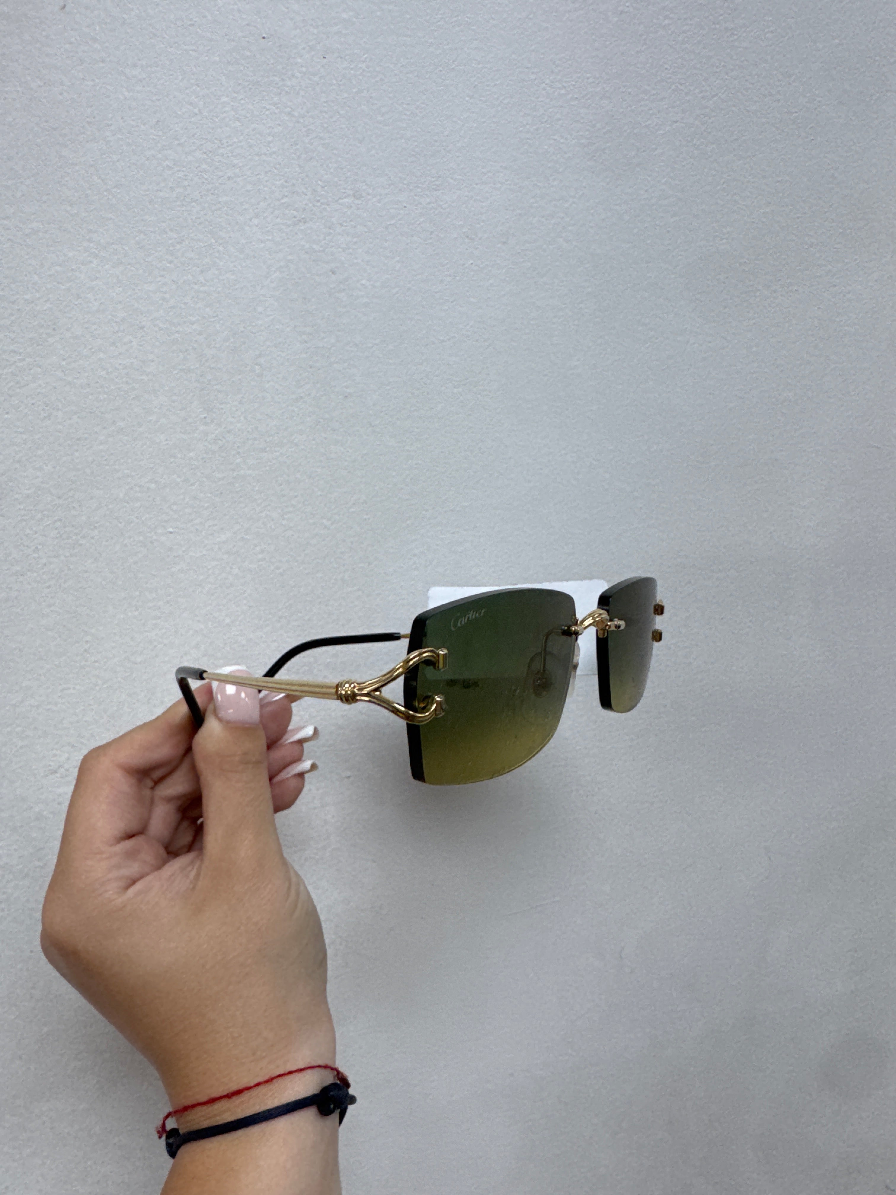 Cartier Rimless Metal Rectangle C Motif Glasses