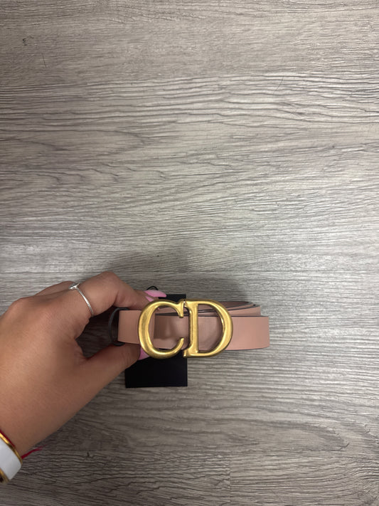 Dior CD Logo Belt Blush Pink Gold Lightly Worn 75 (26-28) With Box