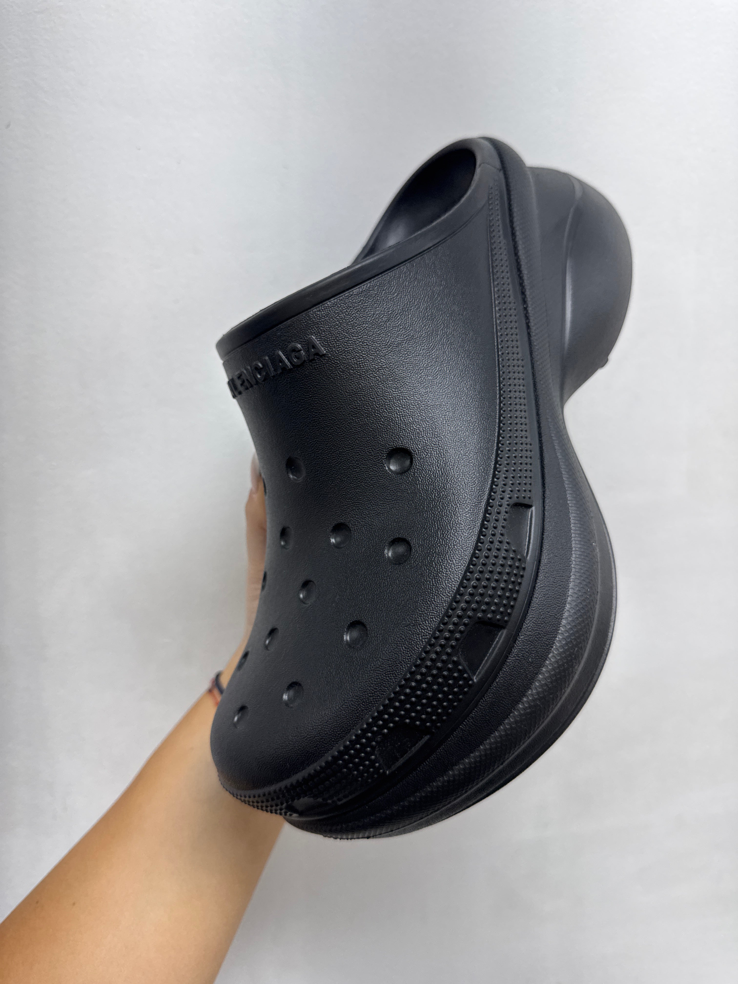 Balenciaga Black Mule Crocs Sandals