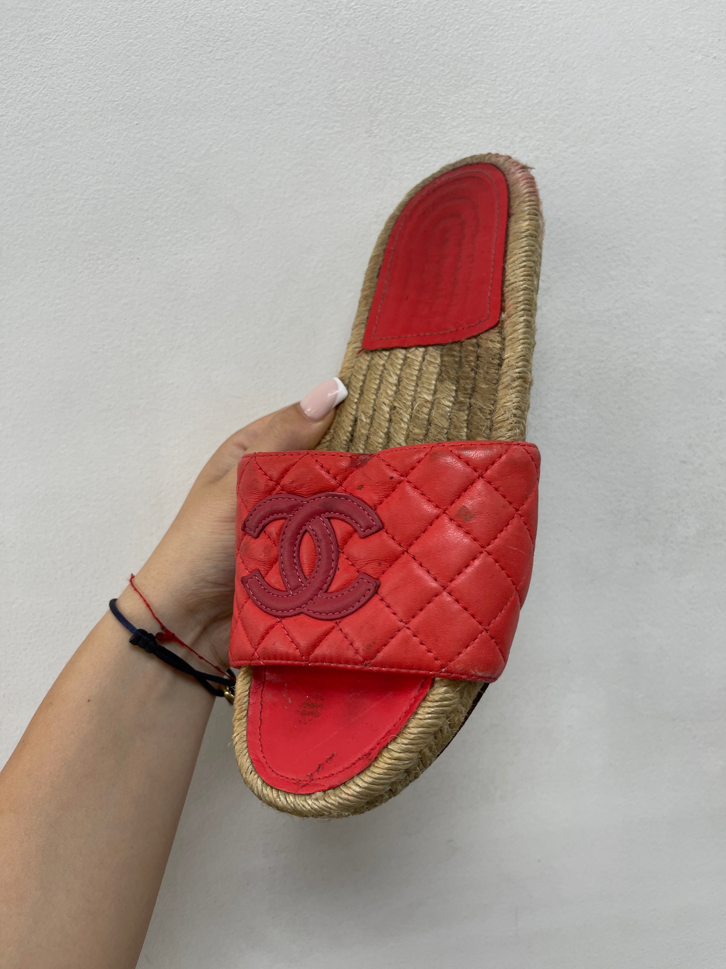 Chanel Quilted CC Tweed Slides