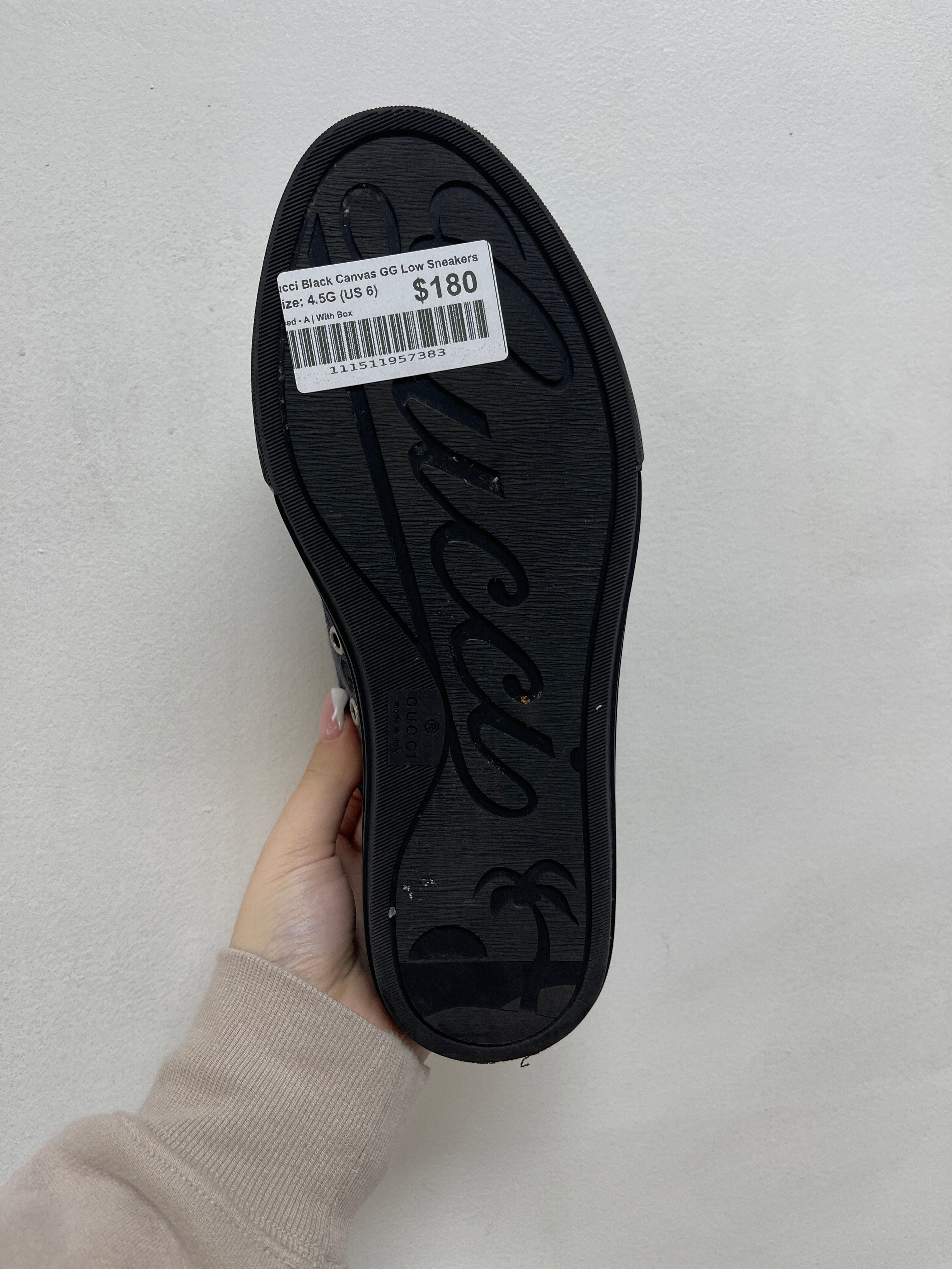 Gucci Black Canvas GG Low Sneakers