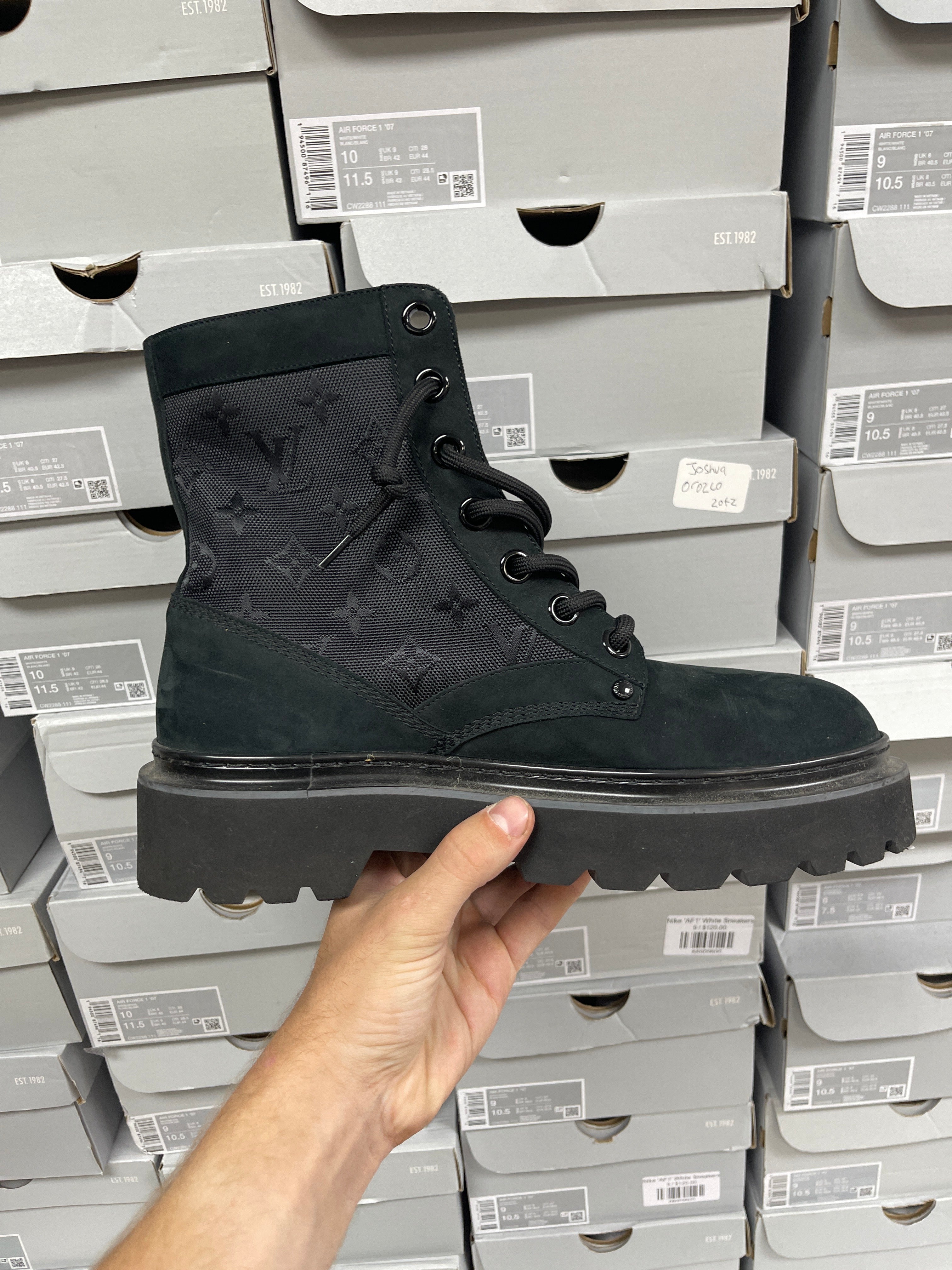 Louis Vuitton Black Monogram Ranger Boots
