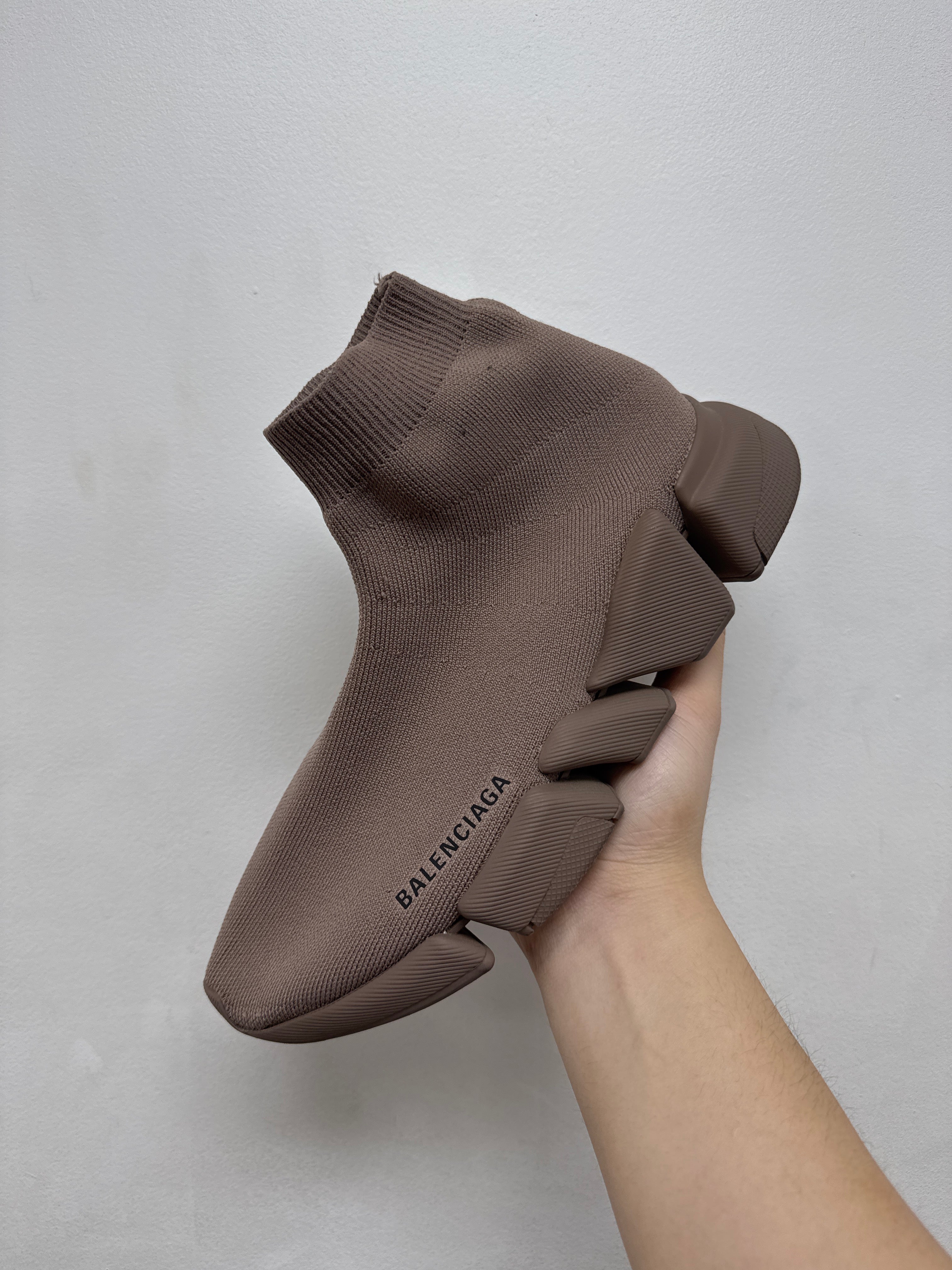 Balenciaga Tan Sock Runner Sneakers