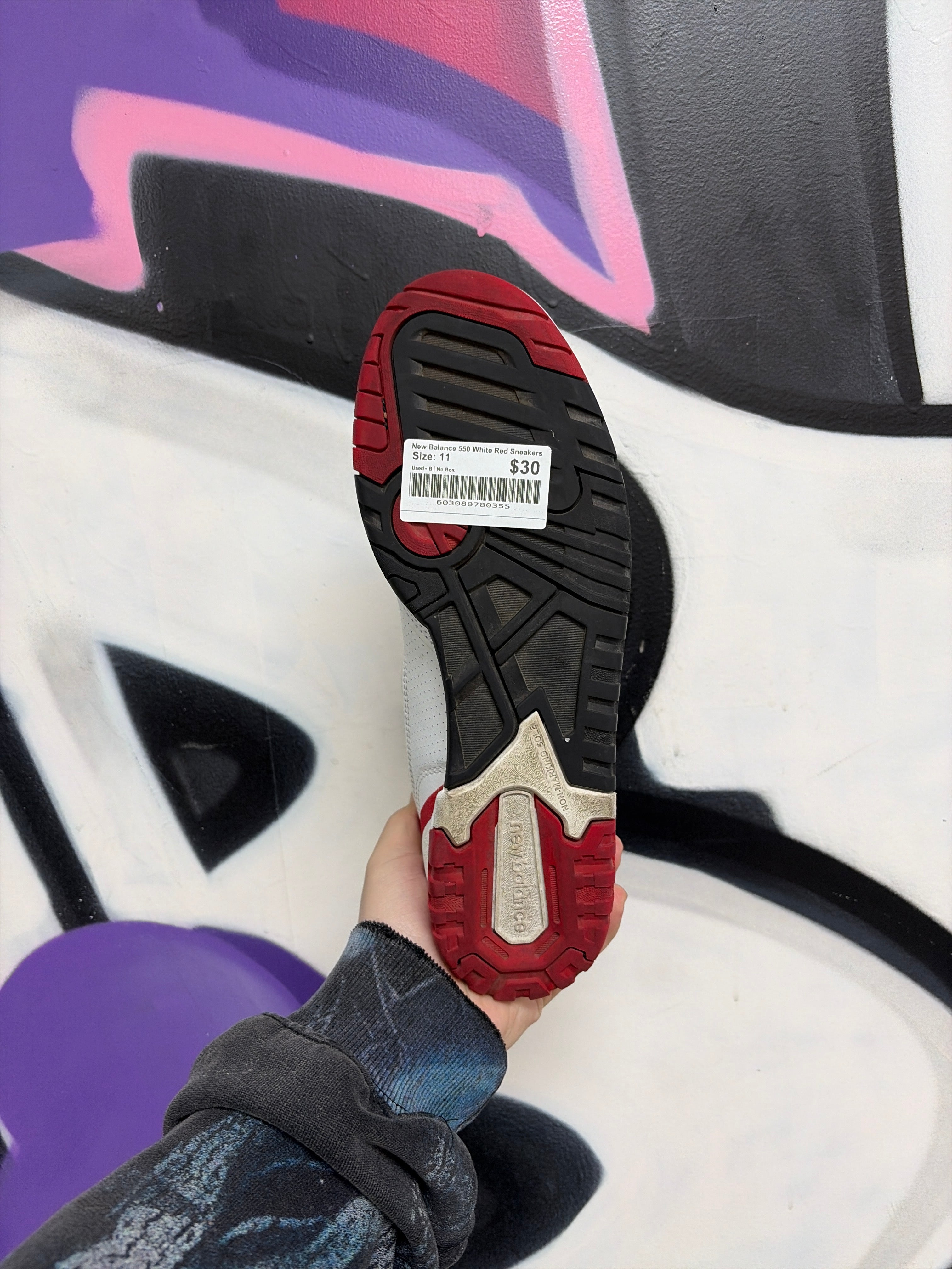New Balance 550 White Red Sneakers