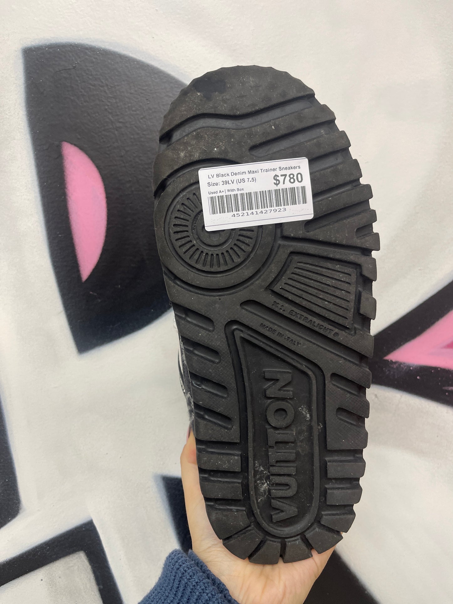 LV Black Denim Maxi Trainer Sneakers