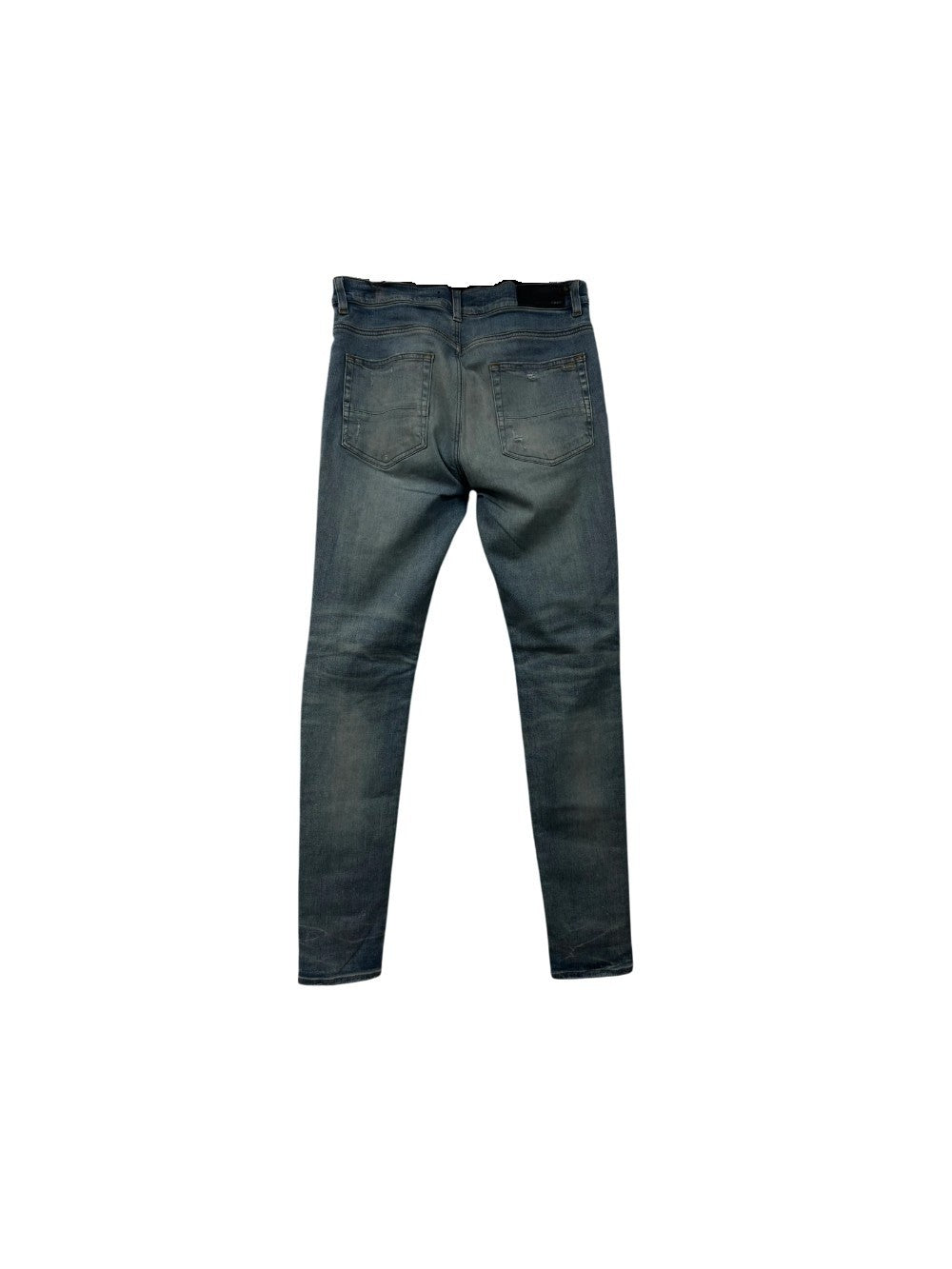 Amiri "MX1" Crackle Light Wash & Orange Jeans