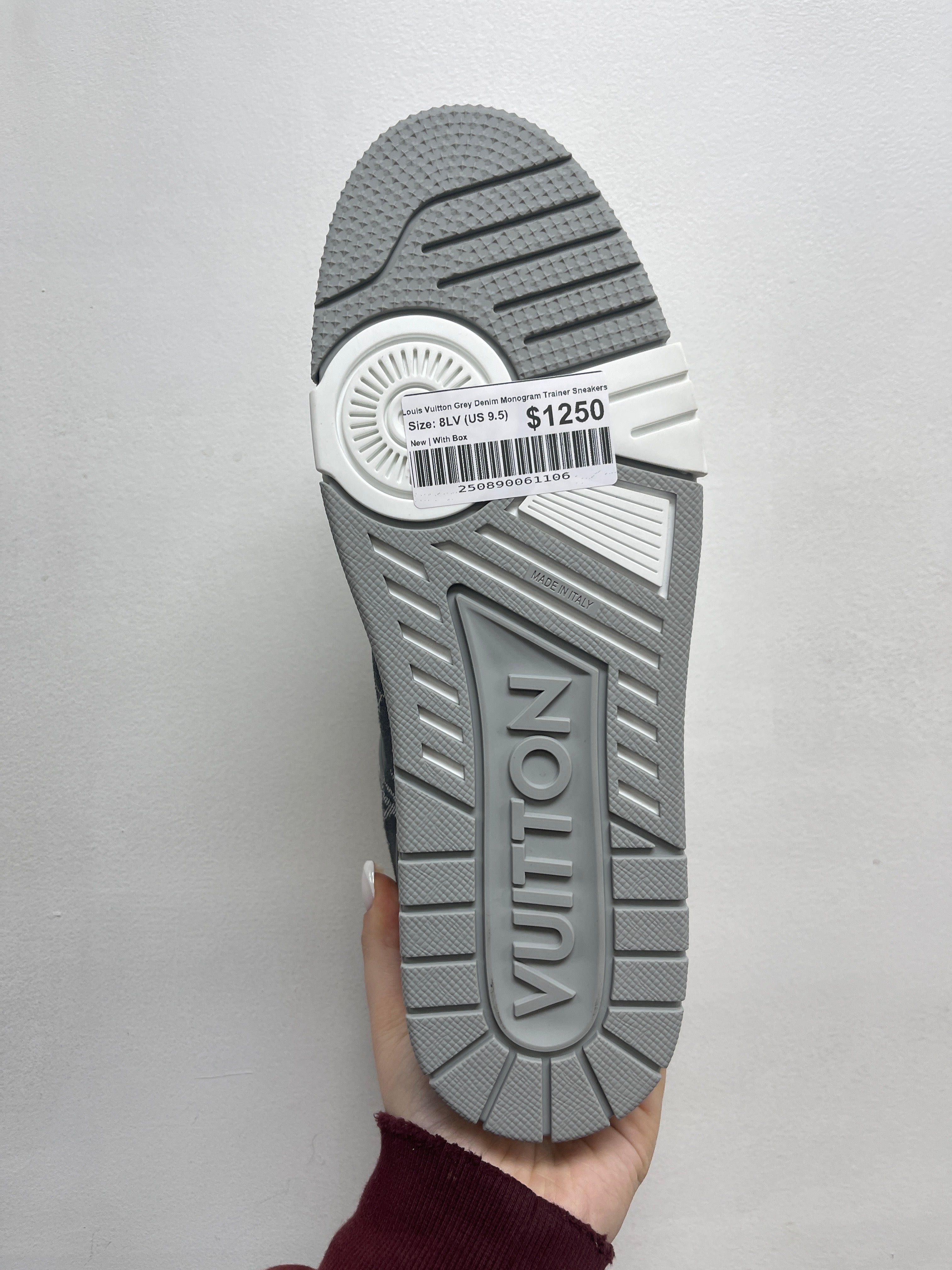 Louis Vuitton Grey Denim Monogram Trainer Sneakers