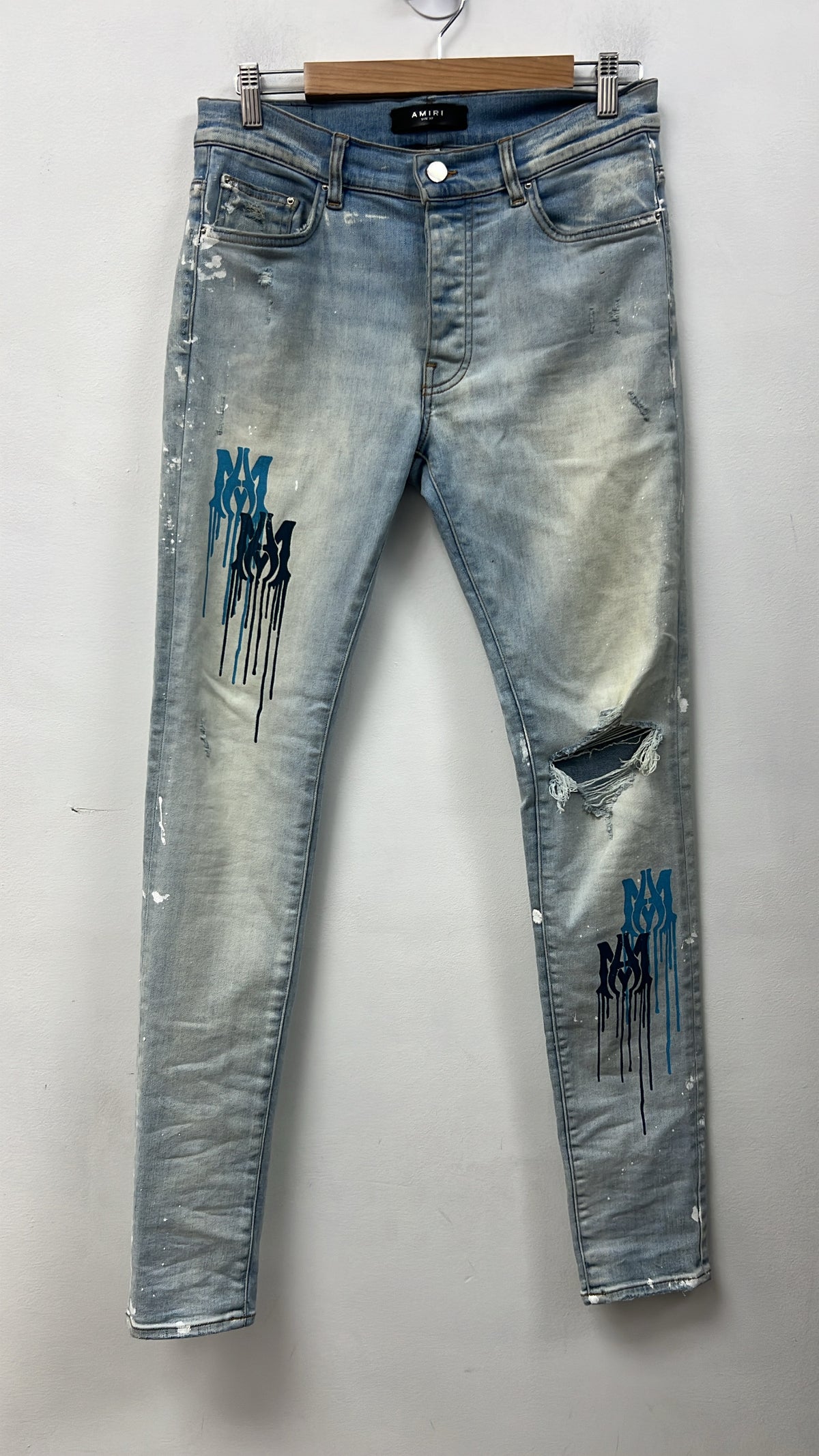 Amiri Light Wash Blue MA Drip (Altered Fits 31) Jeans
