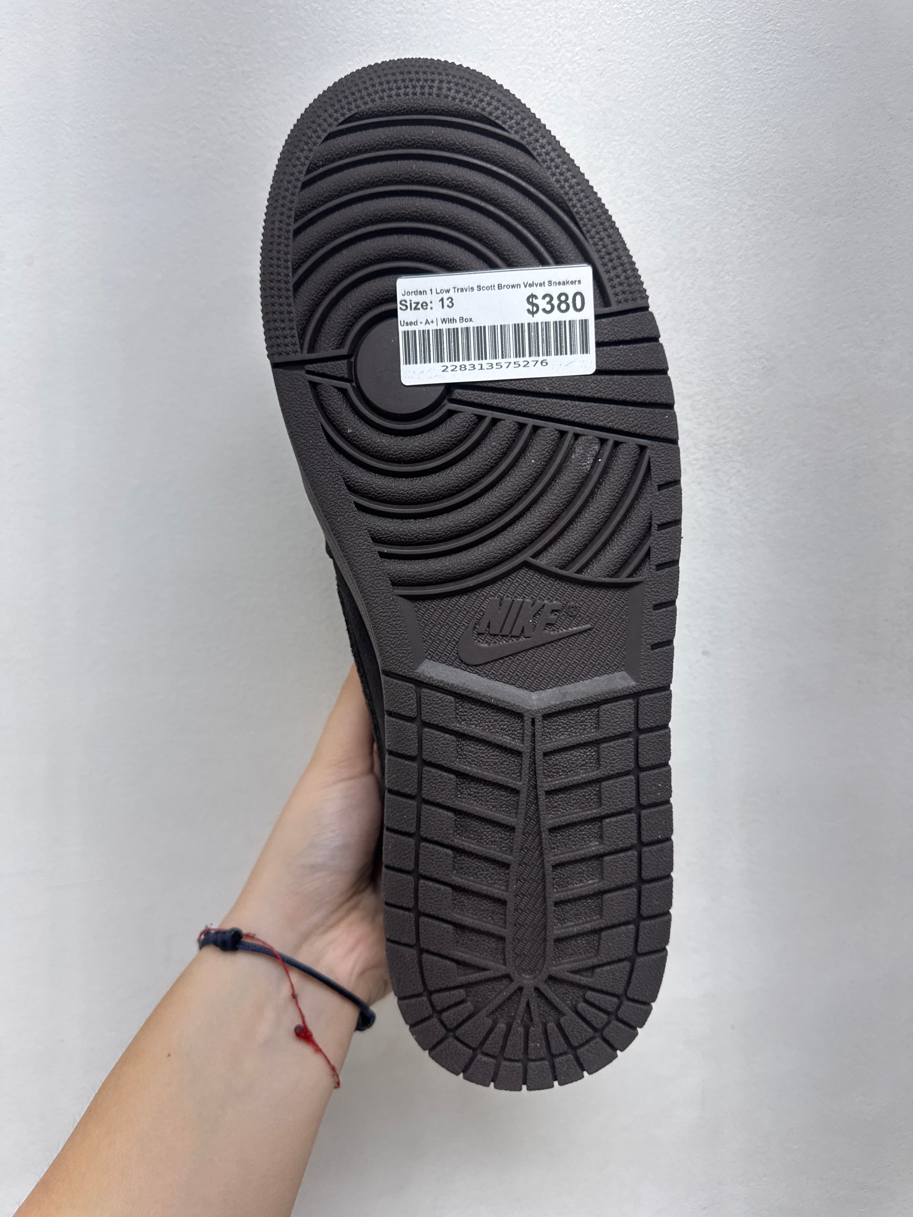 Jordan 1 Low Travis Scott Brown Velvet Sneakers