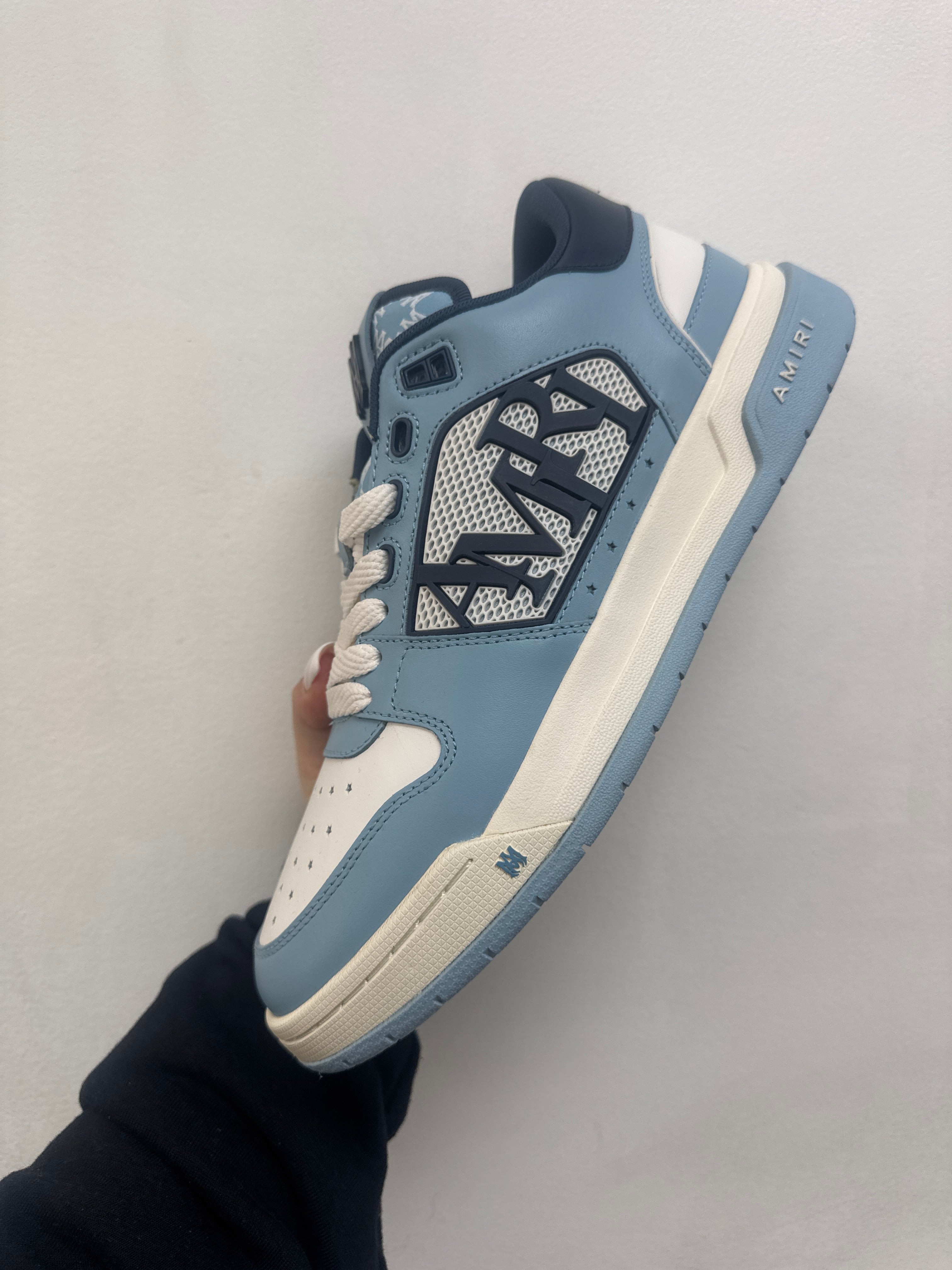 Amiri Baby Blue Navy Classic Logo Sneakers