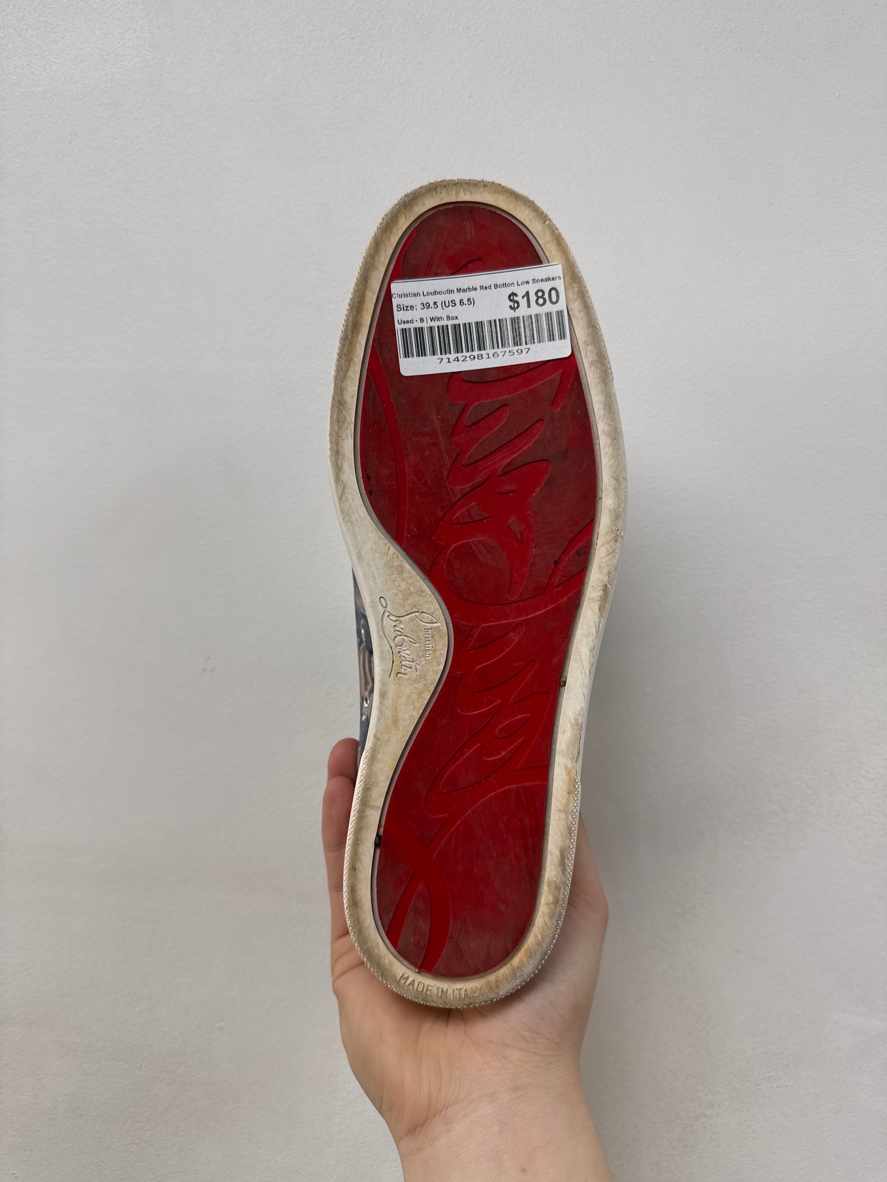Christian Louboutin Marble Red Botton Low Sneakers