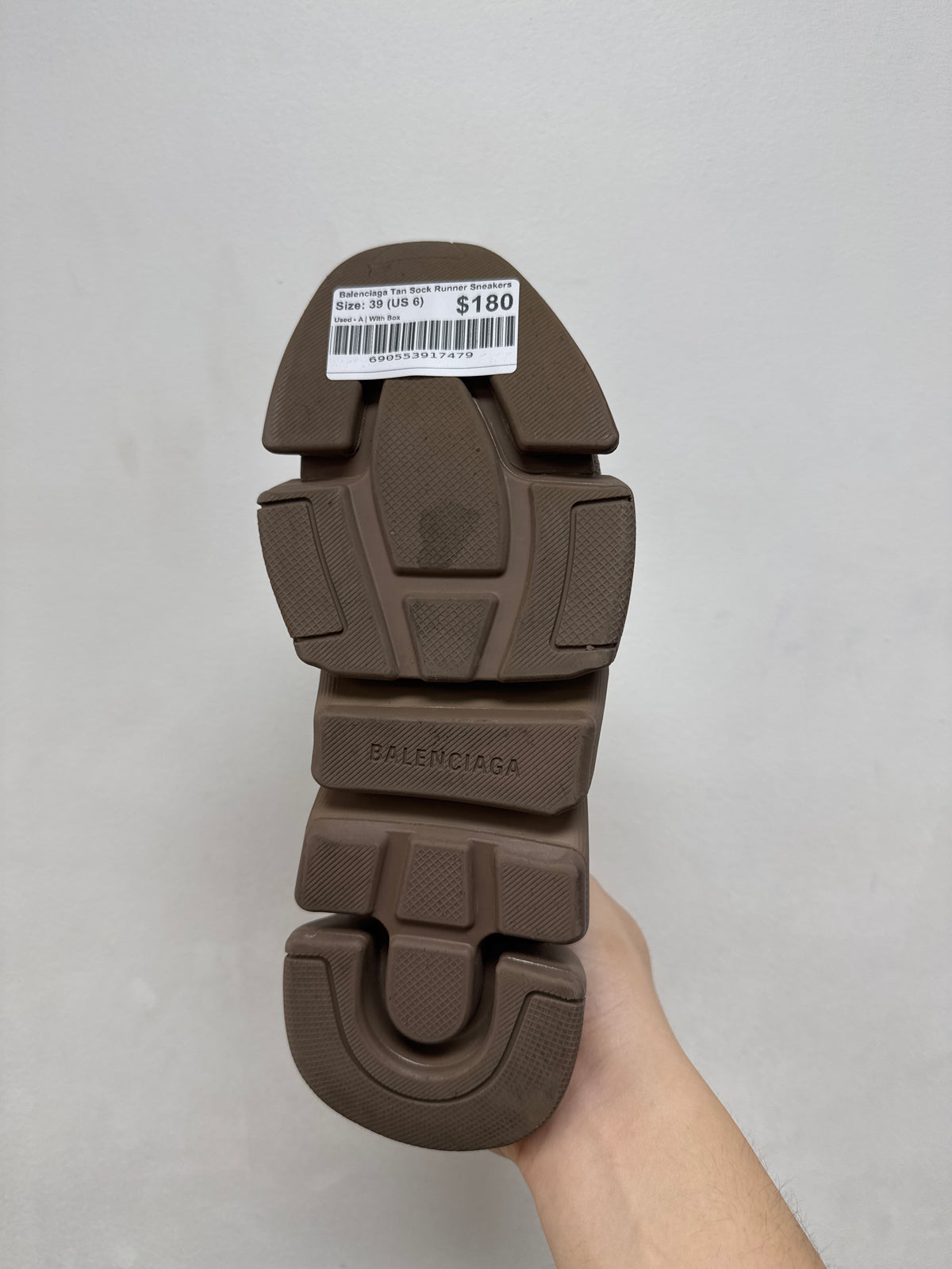 Balenciaga Tan Sock Runner Sneakers