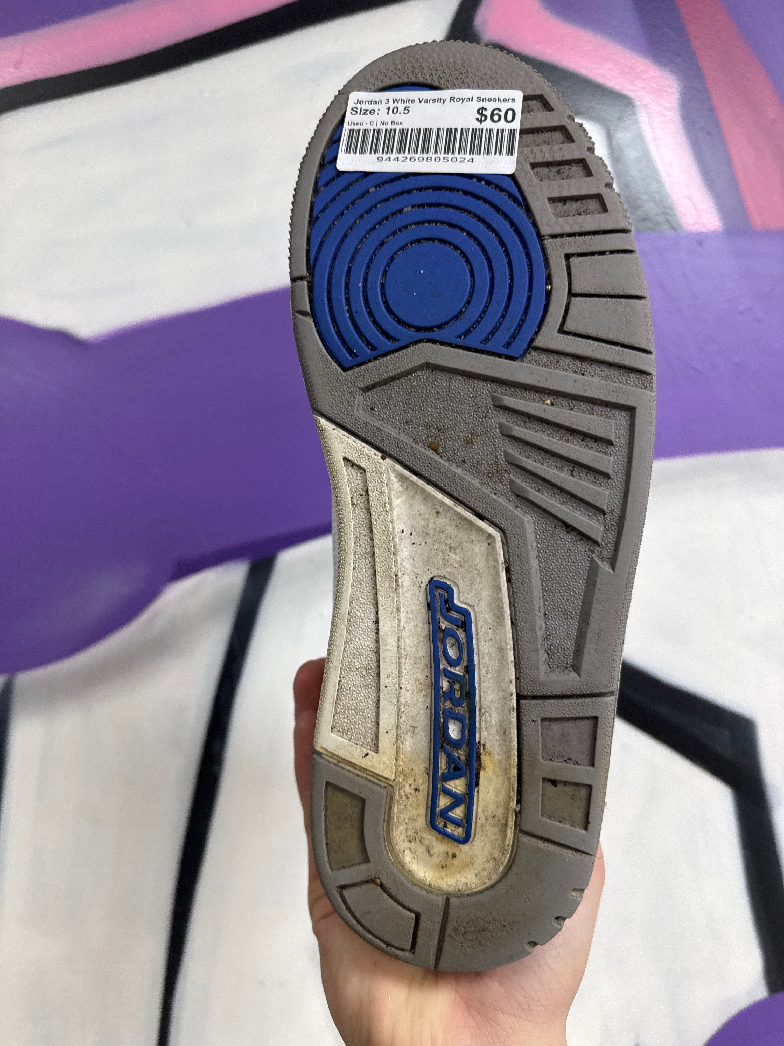 Jordan 3 White Varsity Royal Sneakers