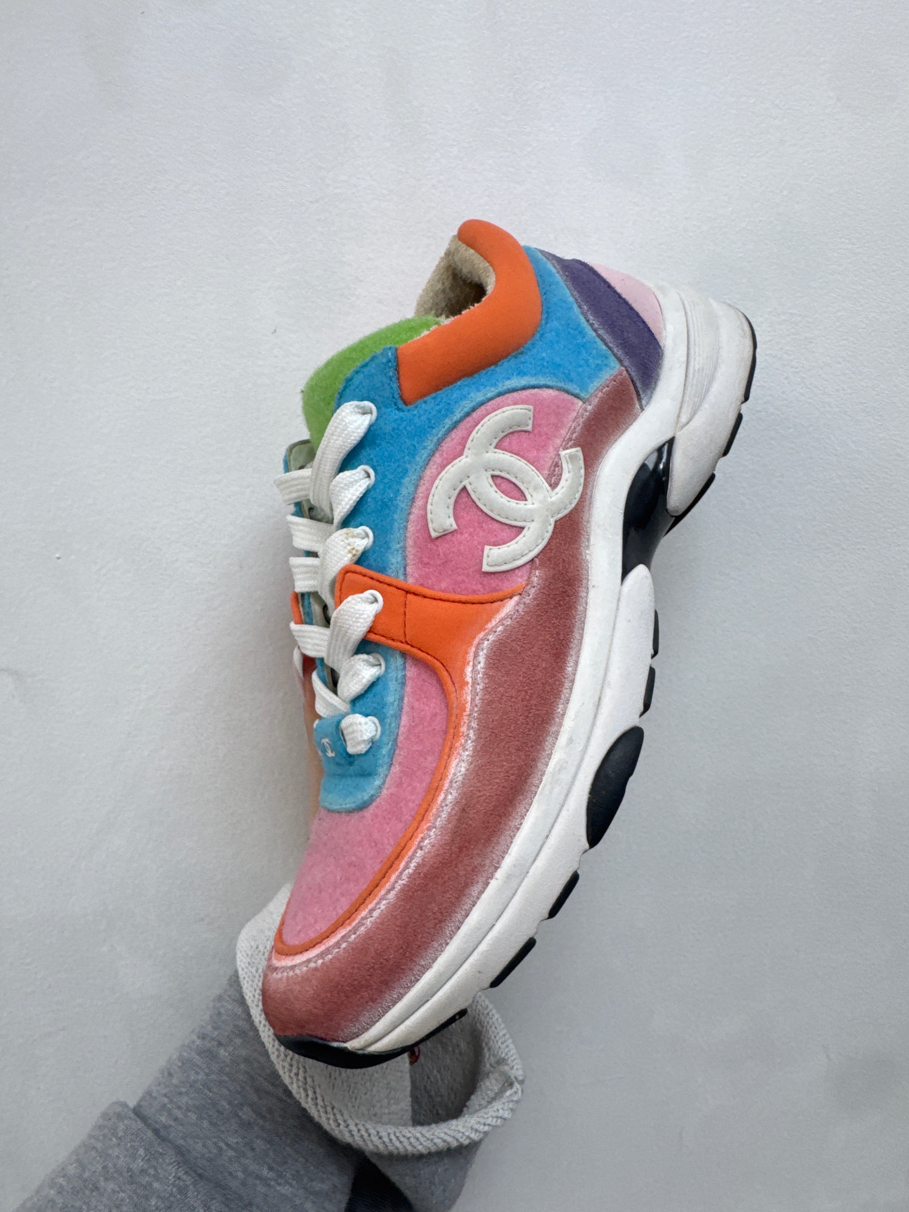 Chanel Multi Color Felt CC Runner Sneakers
