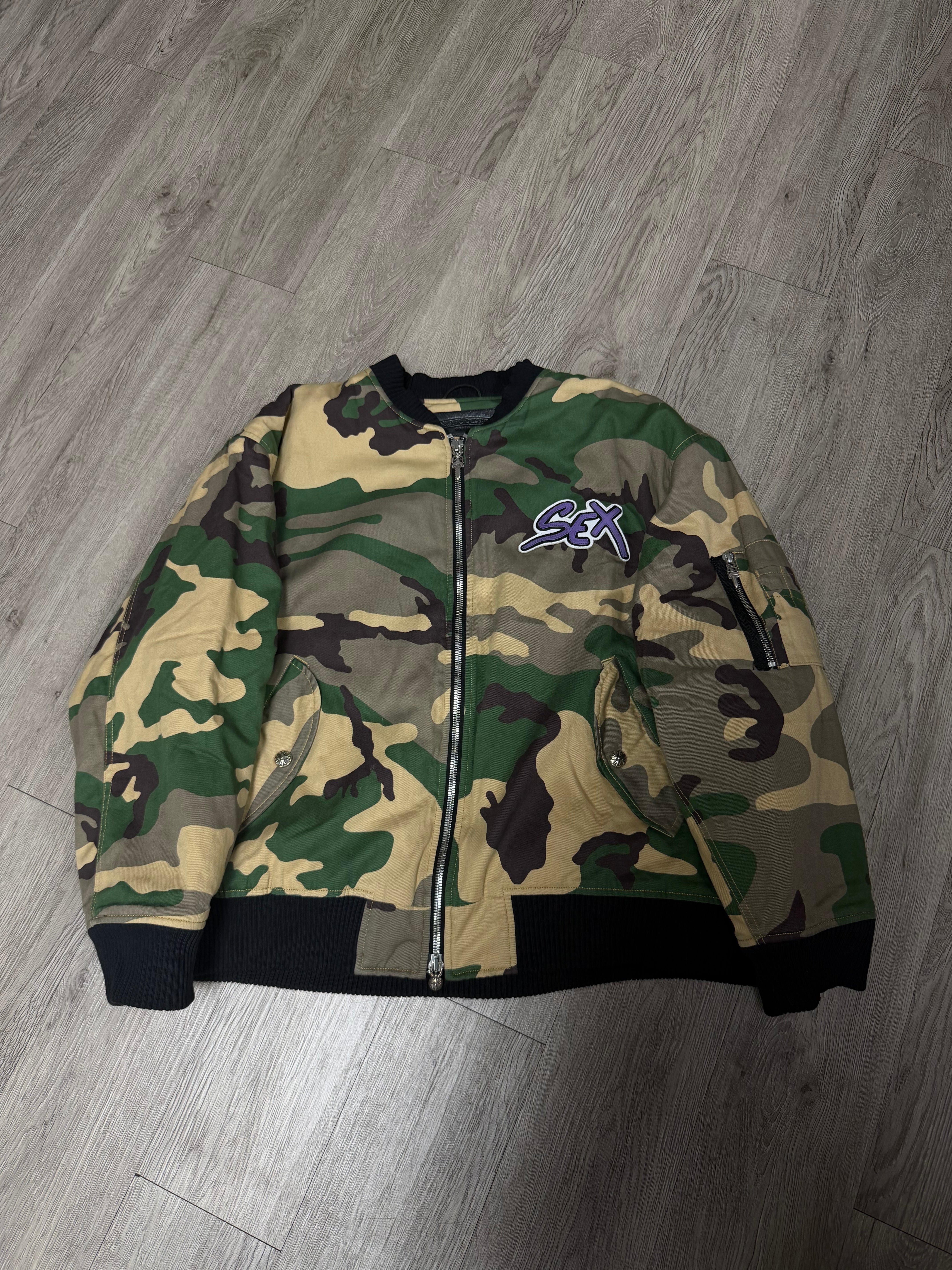 Chrome Hearts Matty Boy Sex Records Camo Bomber Jacket